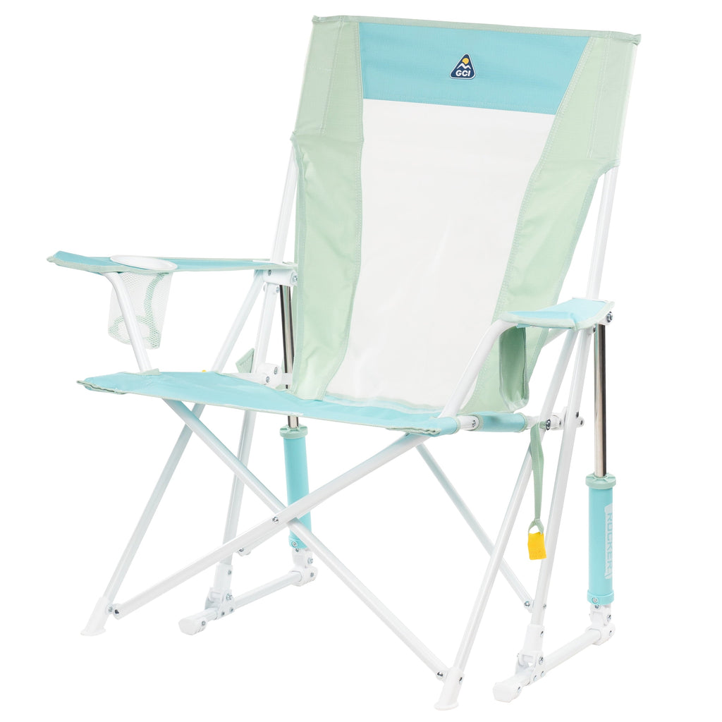 Comfort Pro Rocker Foldable Rocking Camp Chair with Solid Backrest, Dark Charcoal