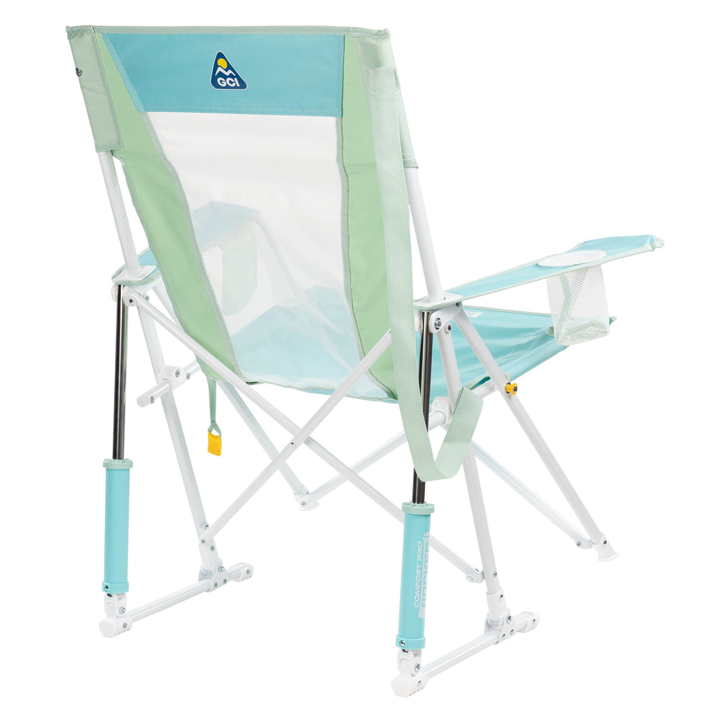 Comfort Pro Rocker Foldable Rocking Camp Chair with Solid Backrest, Dark Charcoal