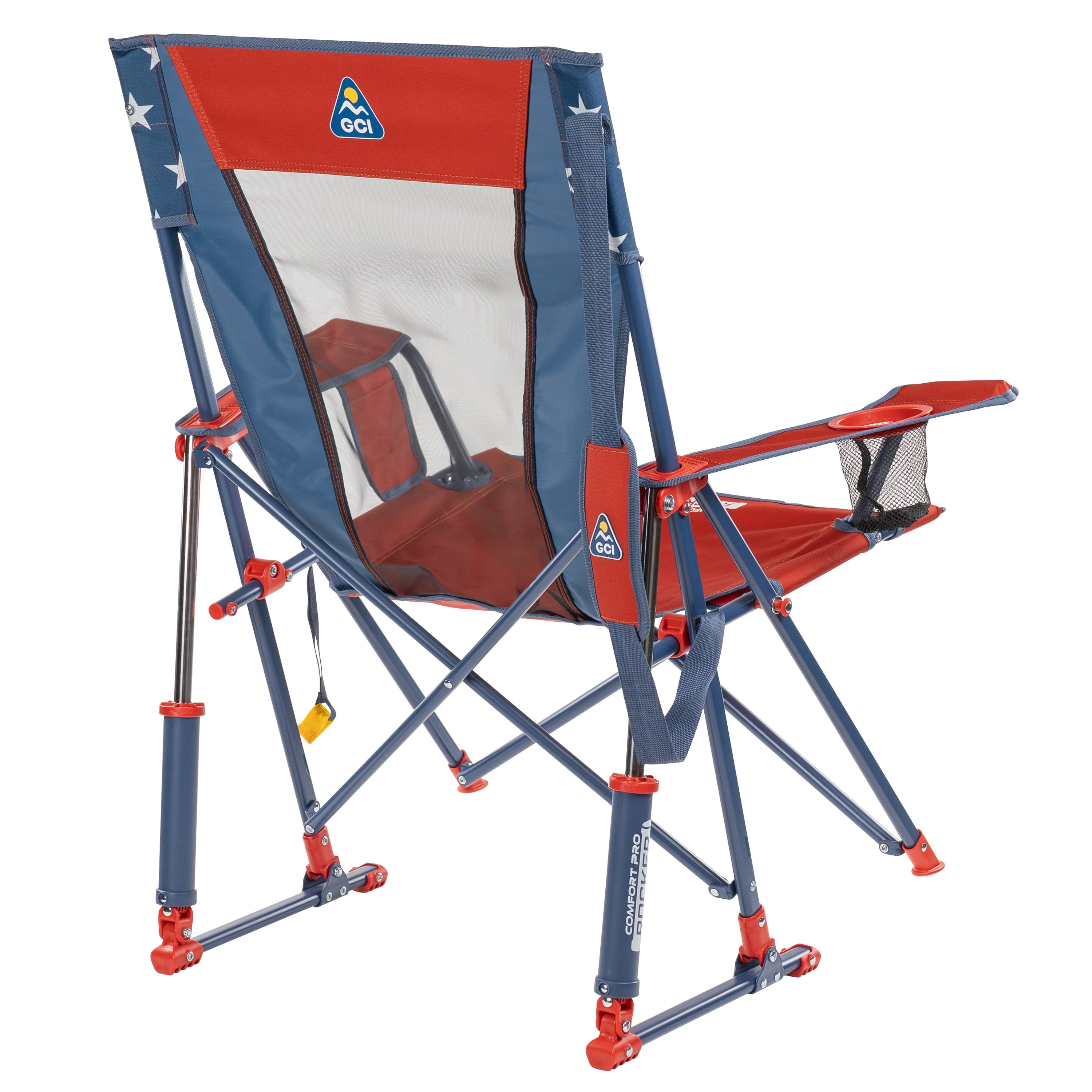 Comfort Pro Rocker Foldable Rocking Camp Chair with Solid Backrest, Dark Charcoal