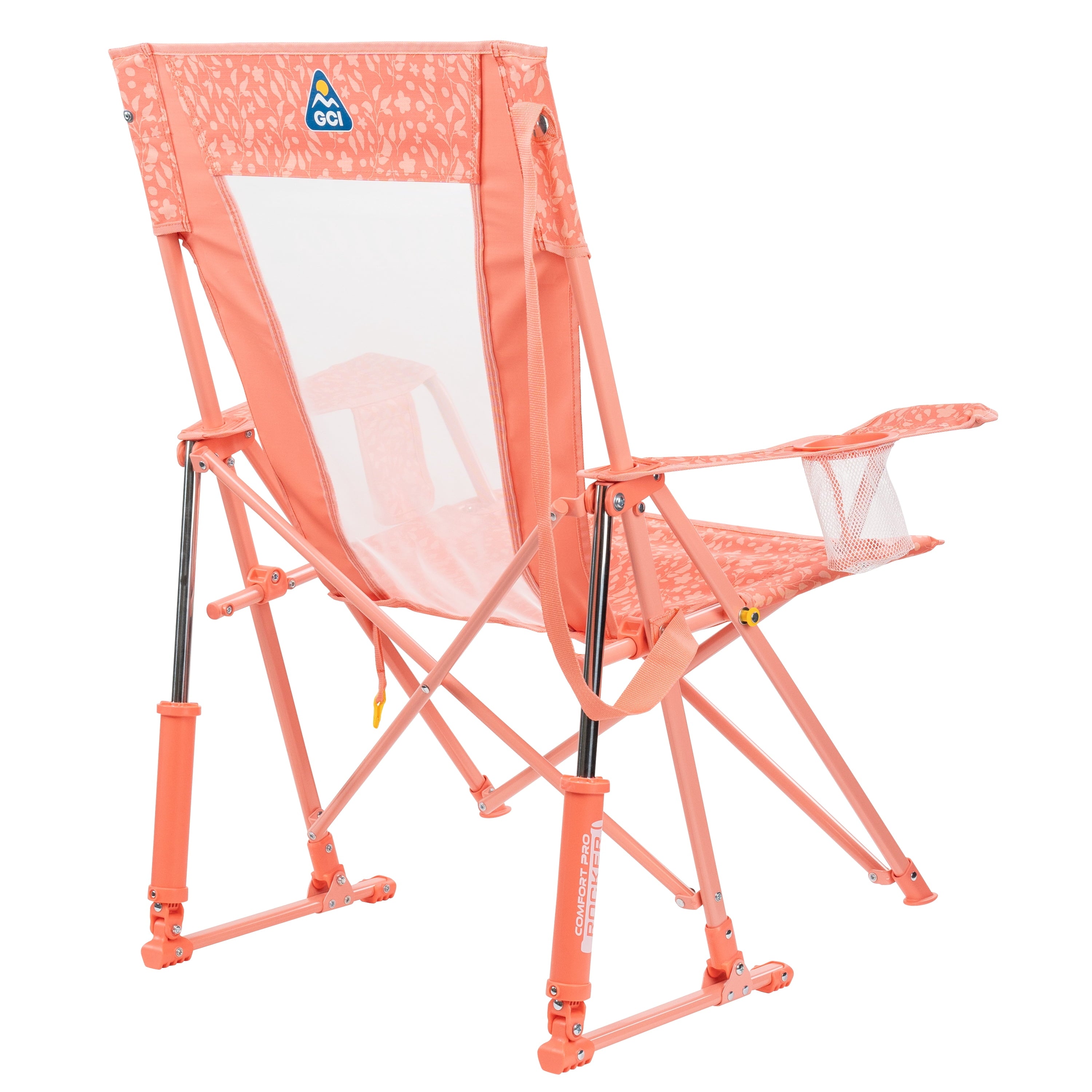 Comfort Pro Rocker Foldable Rocking Camp Chair with Solid Backrest, Dark Charcoal