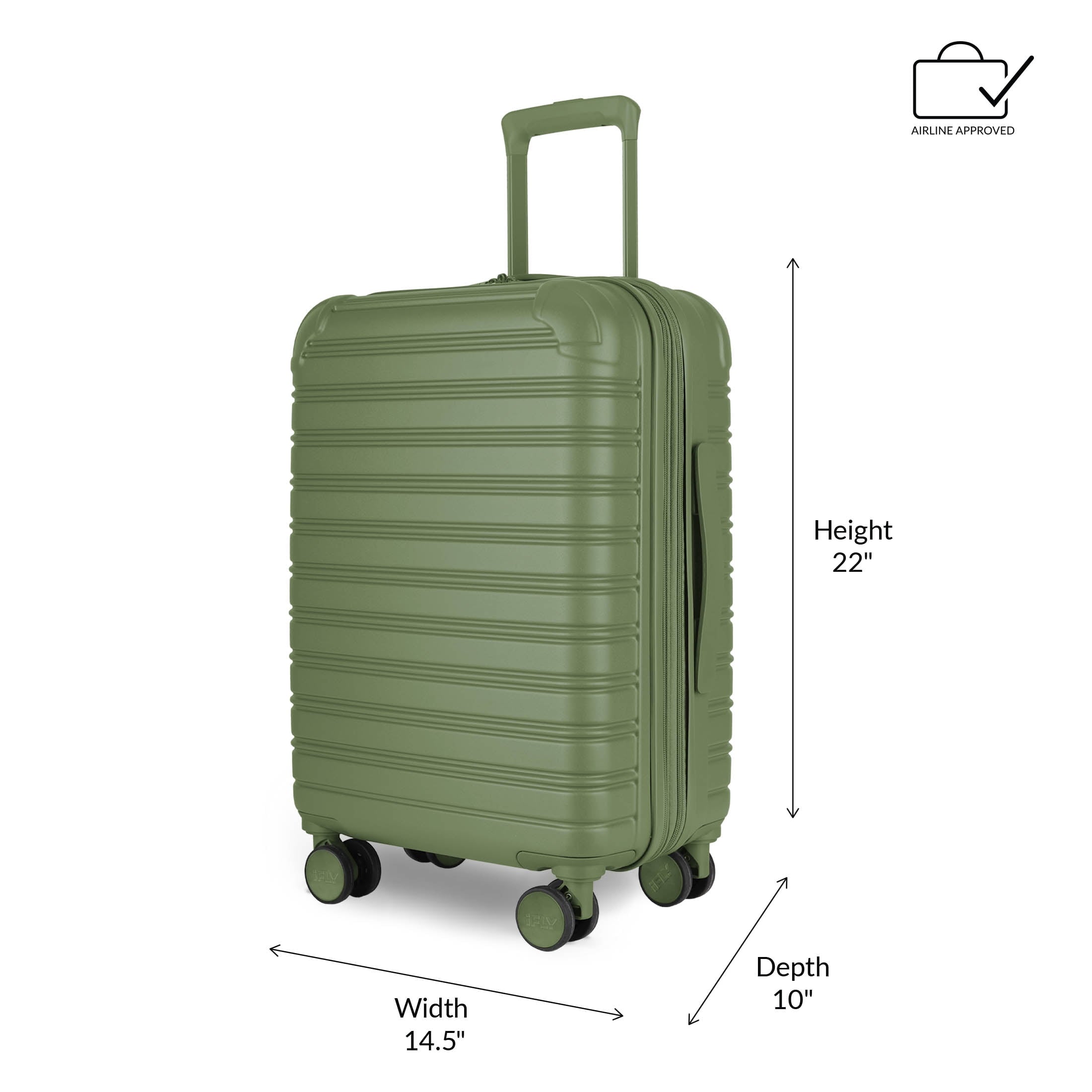 Hardside Fibertech 3.0 Matte 2 Piece Set, 20" Carry-on and 28" Checked Luggage, Olive