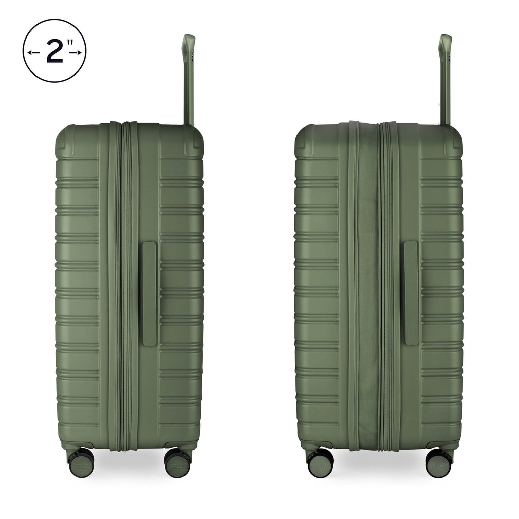 Hardside Fibertech 3.0 Matte 2 Piece Set, 20" Carry-on and 28" Checked Luggage, Olive