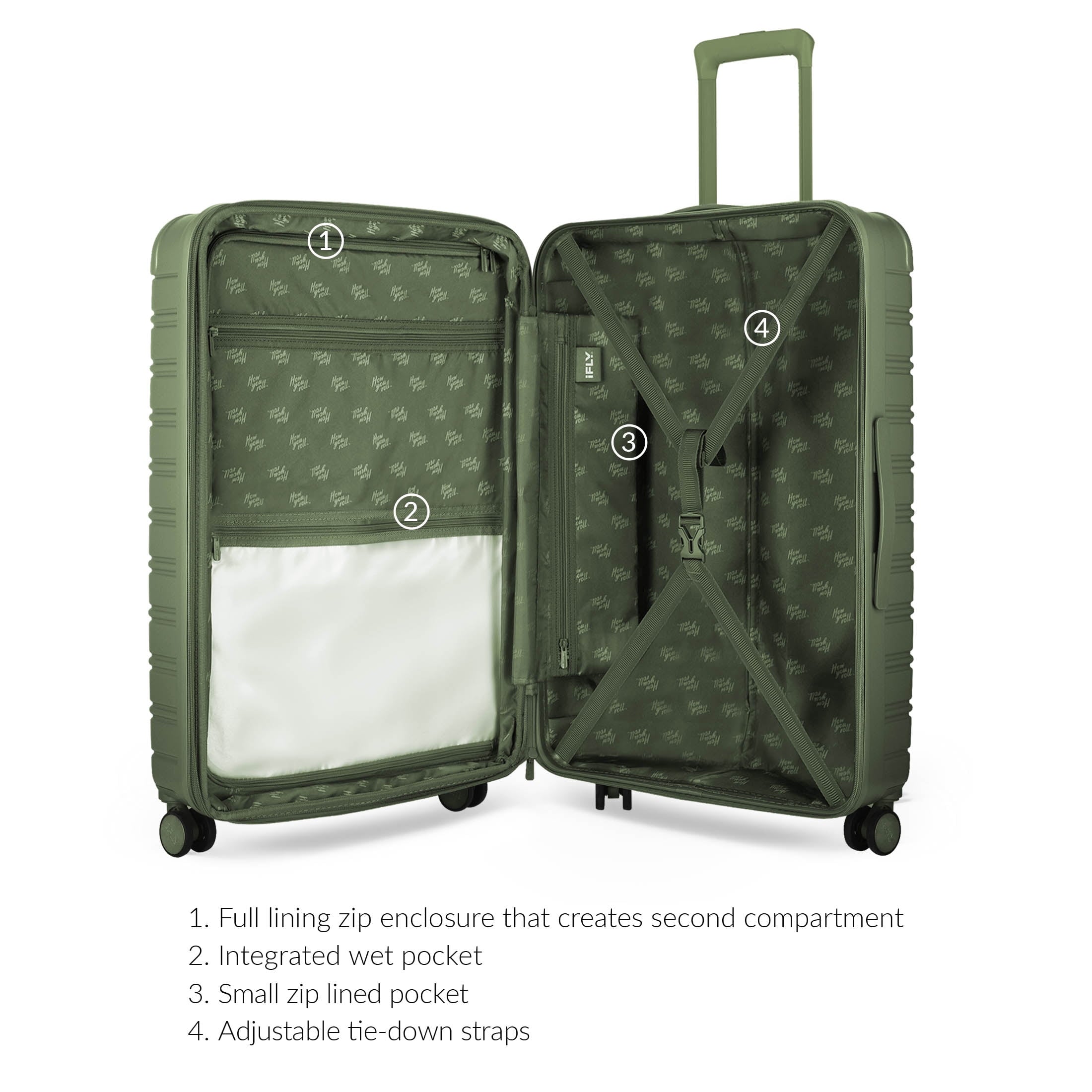 Hardside Fibertech 3.0 Matte 2 Piece Set, 20" Carry-on and 28" Checked Luggage, Olive