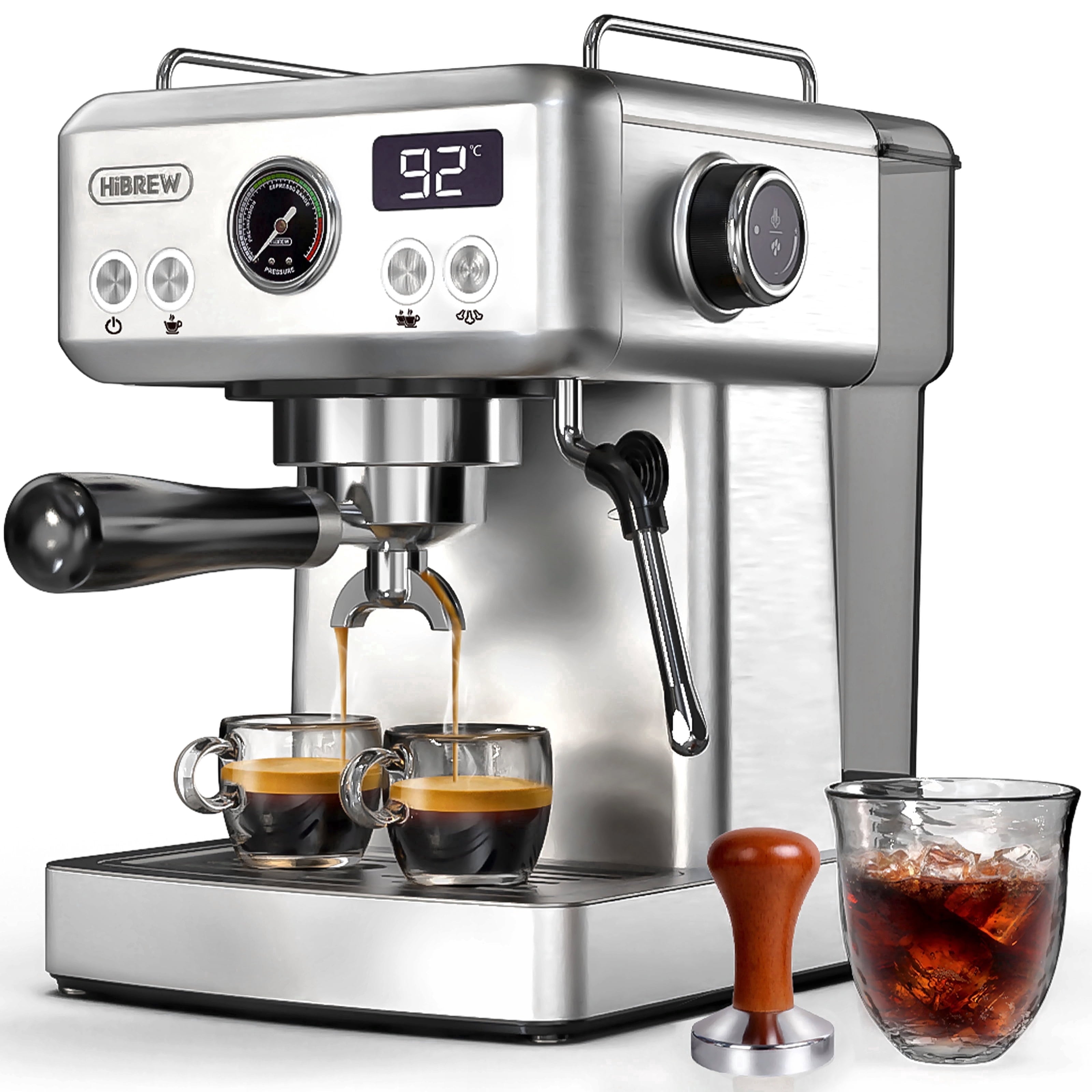 58mm Espresso Machine H10A, 20 Bar Coffee Maker with PID Temperature Control &amp;Steam Wand, Stainless Steel Coffee Machine for Home Use