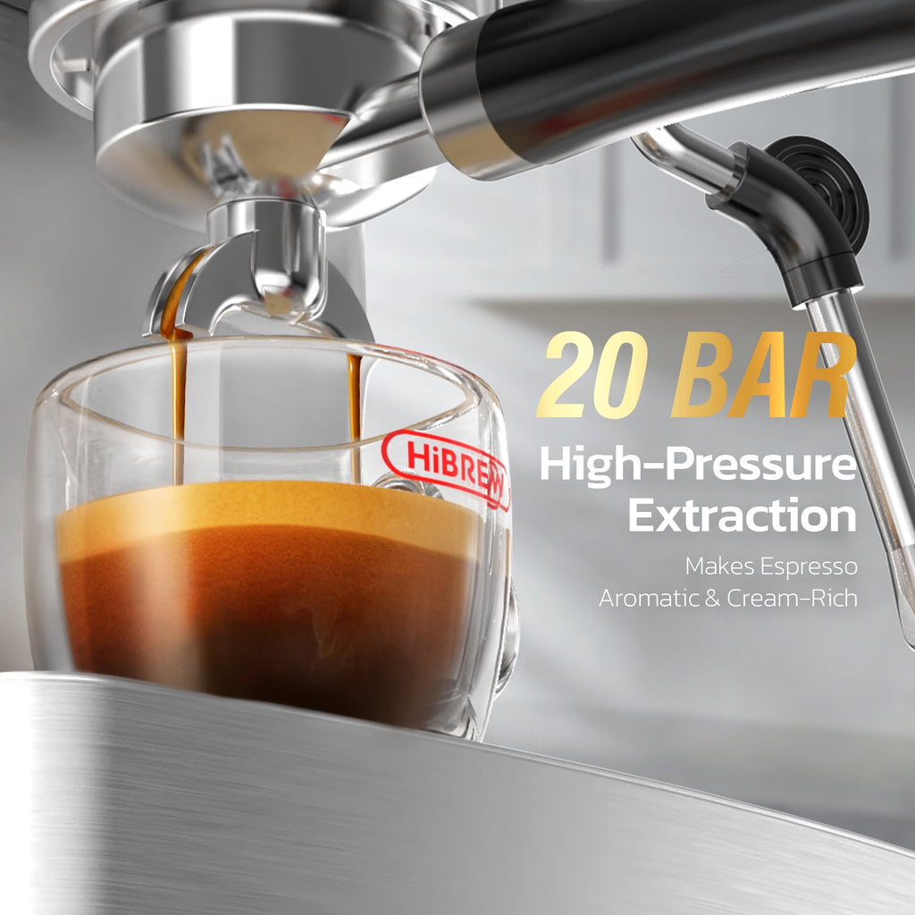 58mm Espresso Machine H10A, 20 Bar Coffee Maker with PID Temperature Control &amp;Steam Wand, Stainless Steel Coffee Machine for Home Use