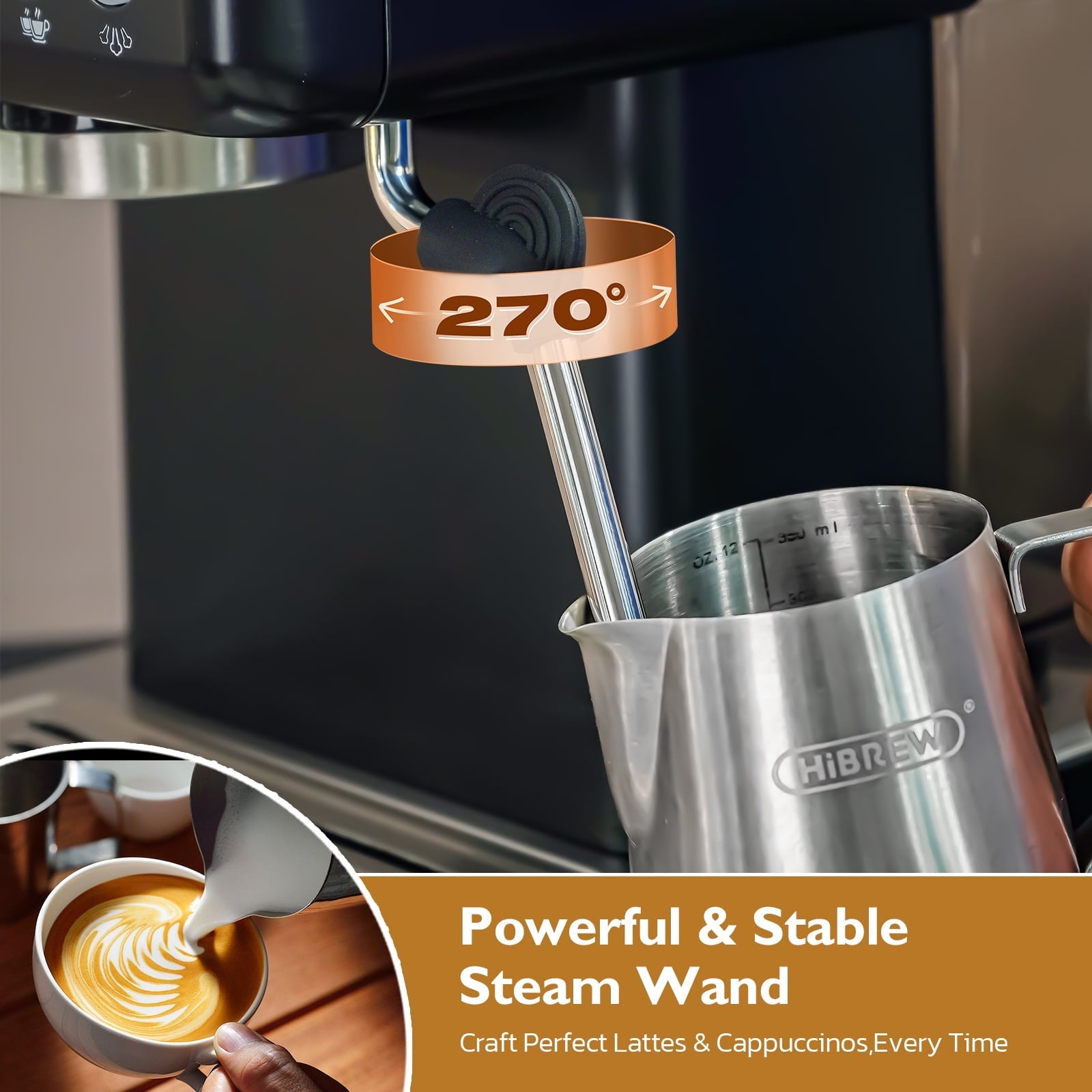58mm Espresso Machine H10A, 20 Bar Coffee Maker with PID Temperature Control &amp;Steam Wand, Stainless Steel Coffee Machine for Home Use