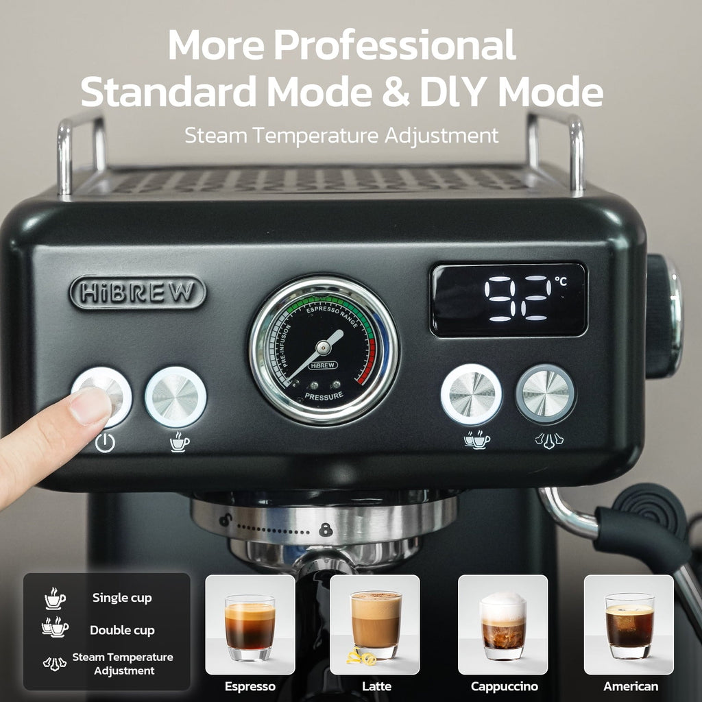 58mm Espresso Machine H10A, 20 Bar Coffee Maker with PID Temperature Control &amp;Steam Wand, Stainless Steel Coffee Machine for Home Use