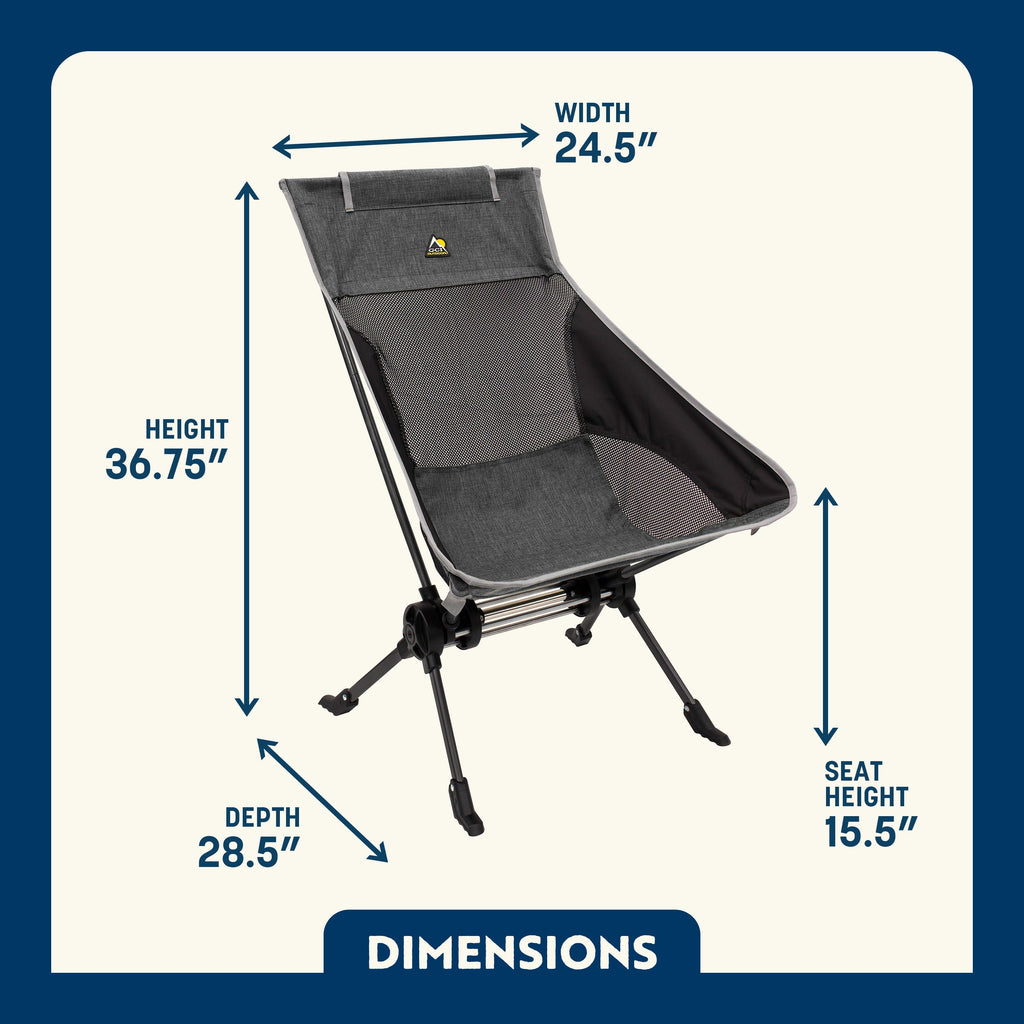 ComPack Rocker Compact Foldable Rocking Camp Chair, Heathered Pewter