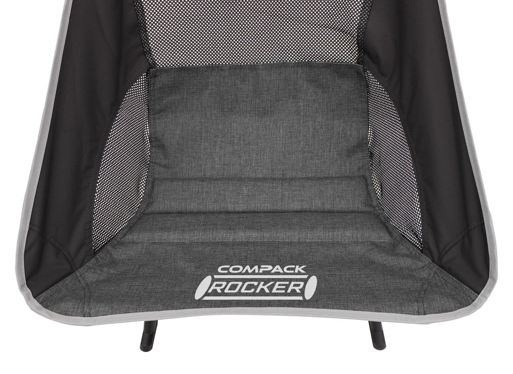 ComPack Rocker Compact Foldable Rocking Camp Chair, Heathered Pewter