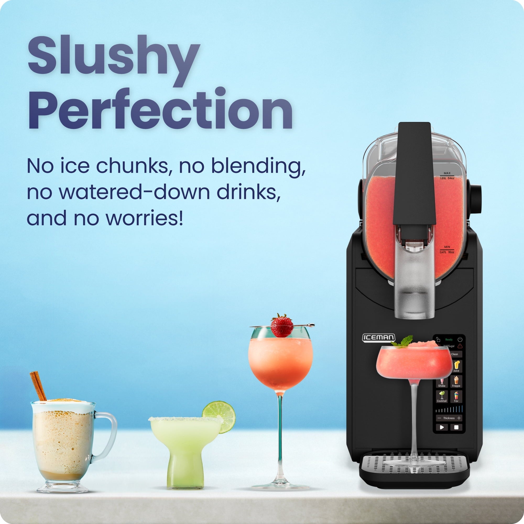 Slush-Ease MAX 90oz Slushy Maker with Touch Controls and 5 Functions – Black