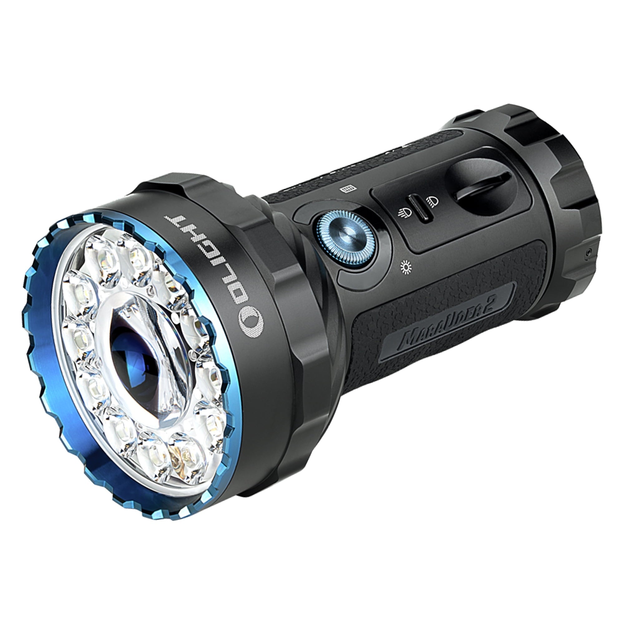 Marauder Mini 7000 Lumen Rechargeable Flashlight with Spot, Flood and RGB lights with Organizer