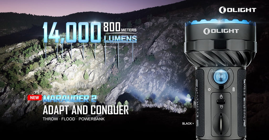Marauder Mini 7000 Lumen Rechargeable Flashlight with Spot, Flood and RGB lights with Organizer