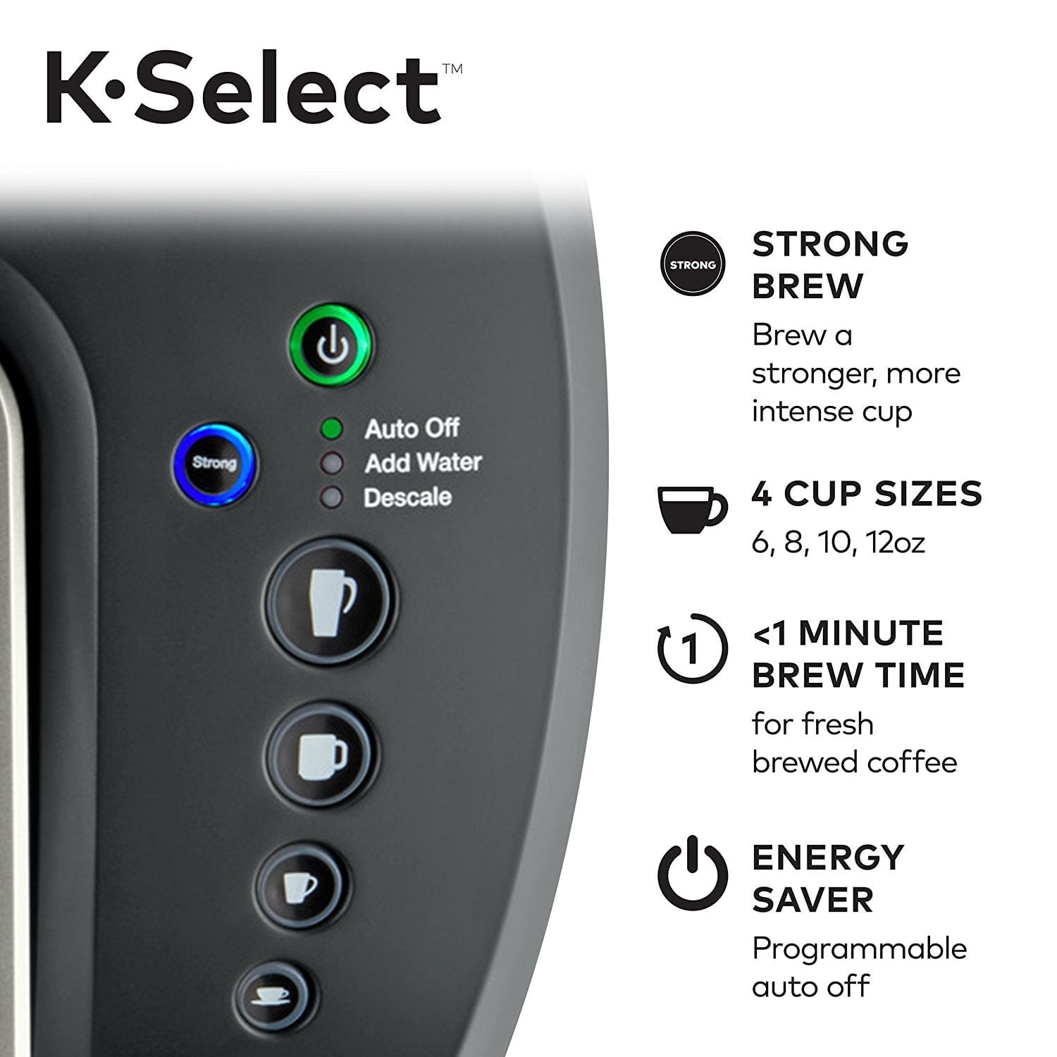 K-Select Single-Serve K-Cup Pod Coffee Maker Graphite