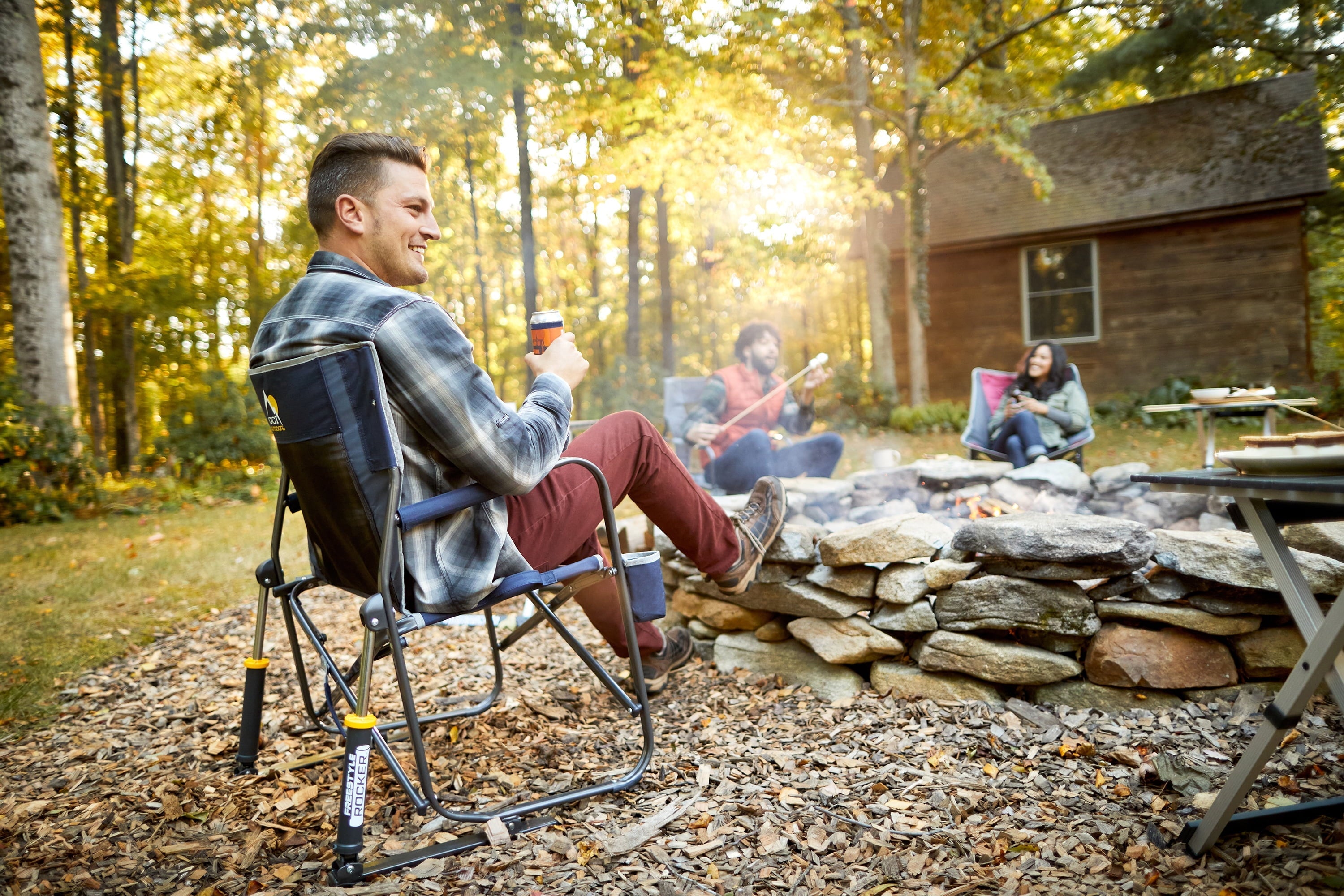 Freestyle Rocker Foldable Rocking Camping Chair, Black