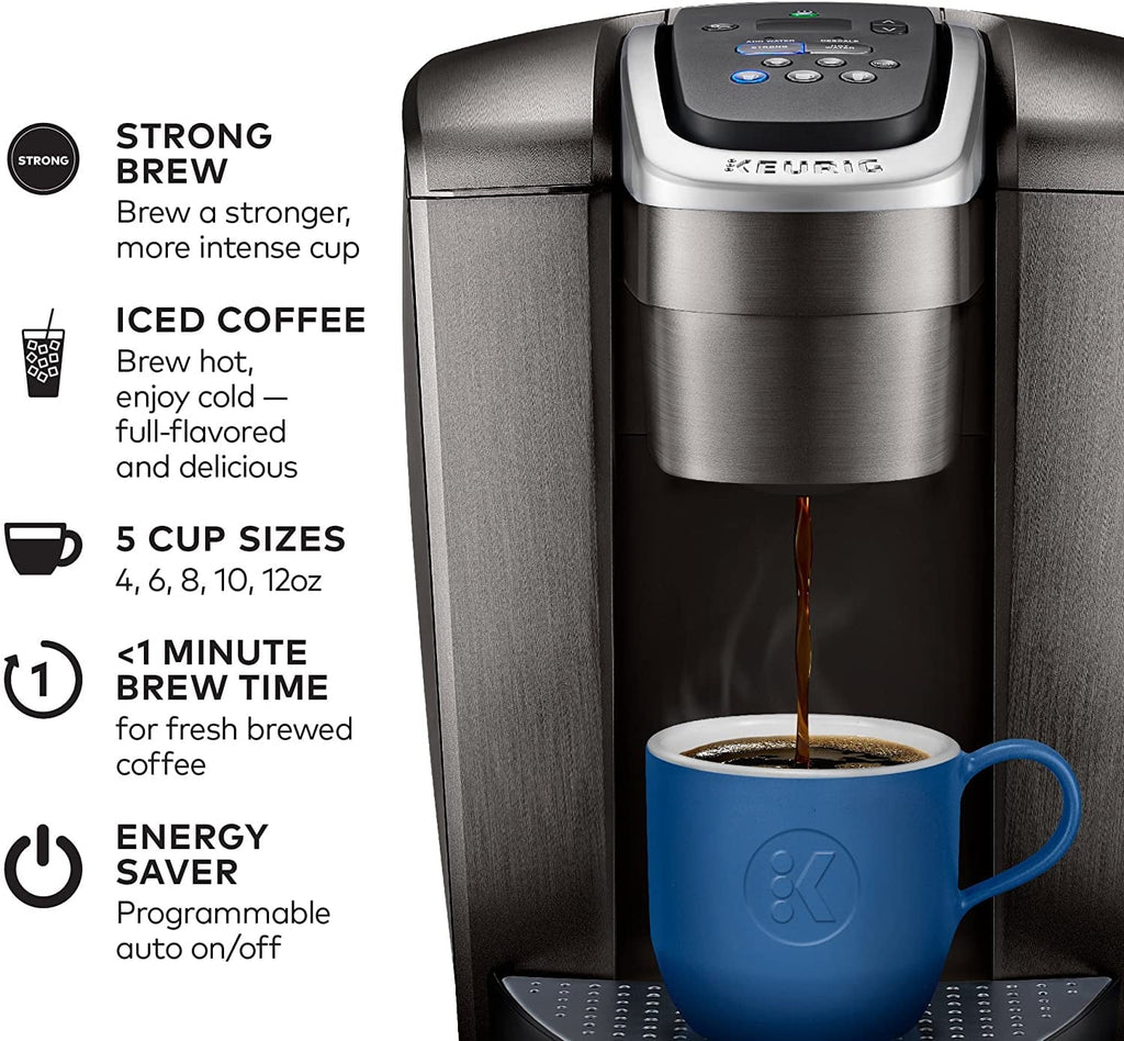 K-Elite Single Serve K-Cup Pod Coffee Maker, with Strong Temperature Control, Iced Coffee Capability, 12oz Brew Size, Programmable, Brushed Slate