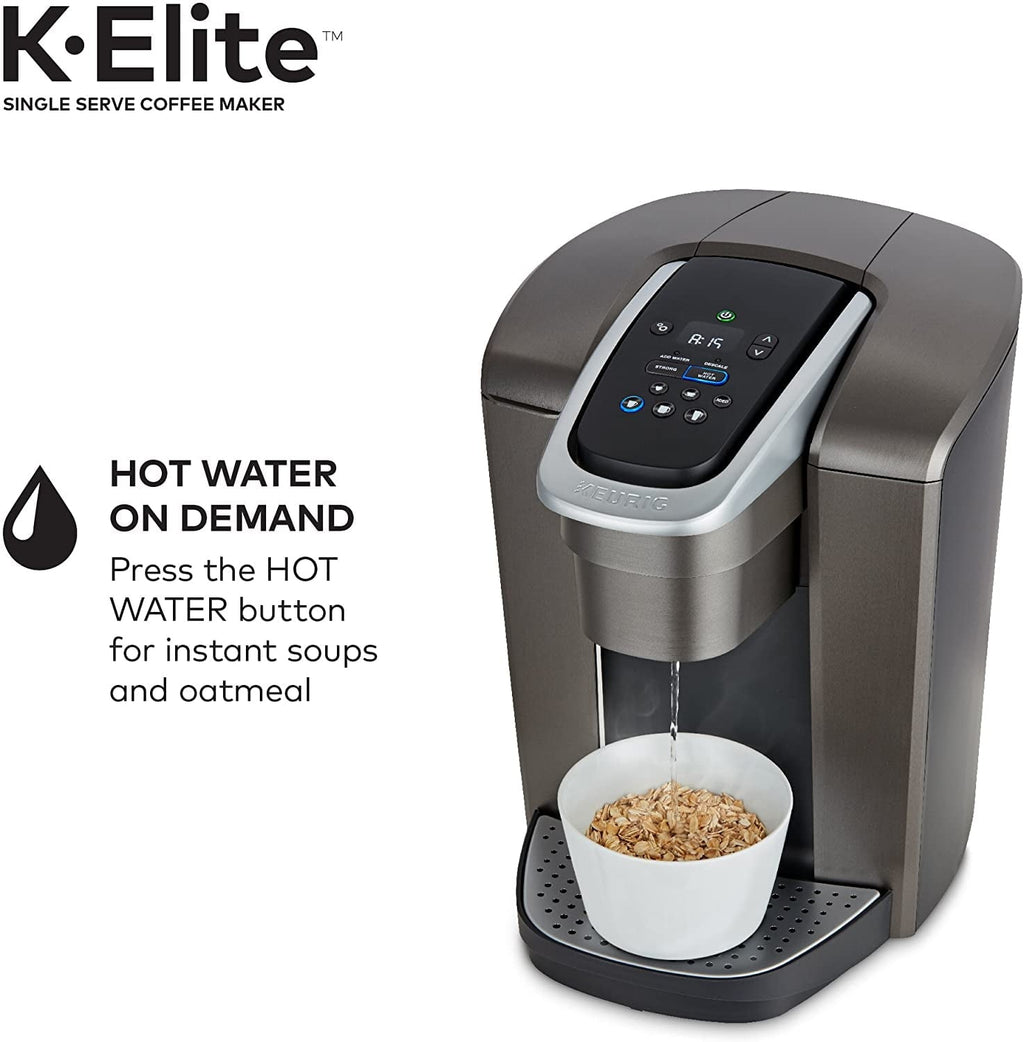 K-Elite Single Serve K-Cup Pod Coffee Maker, with Strong Temperature Control, Iced Coffee Capability, 12oz Brew Size, Programmable, Brushed Slate