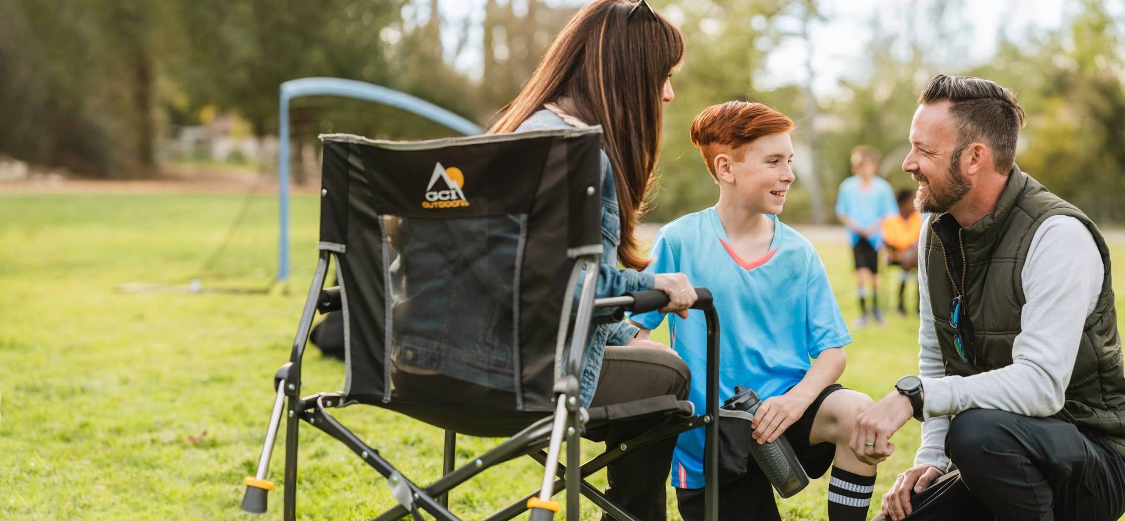 Freestyle Rocker Foldable Rocking Camping Chair, Black