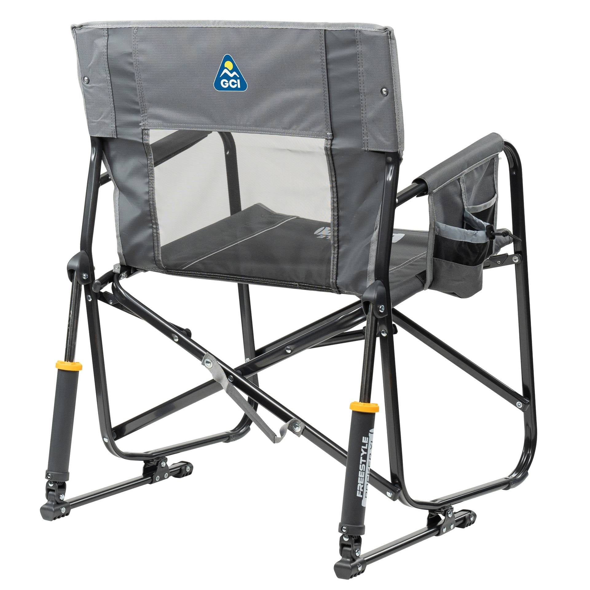 (2 pack) Freestyle Rocker XL Oversized Foldable Rocking Camp Chair, Pewter