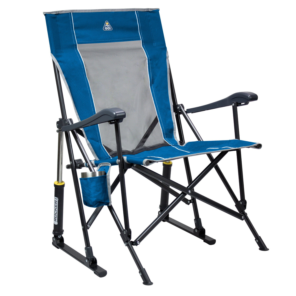 RoadTrip Rocker Foldable Rocking Camp Chair, Blue