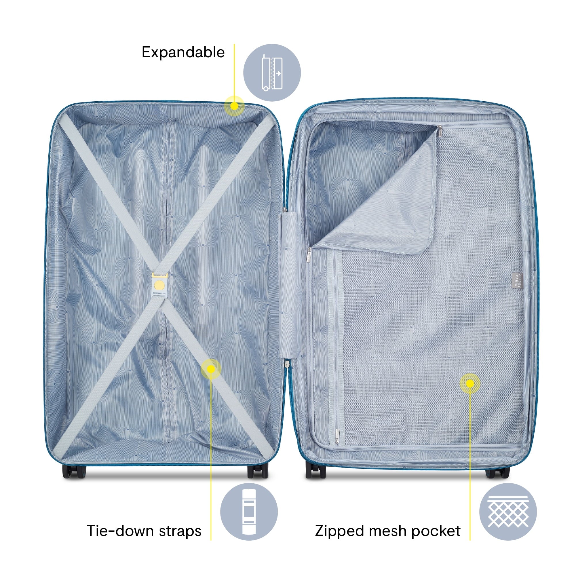 Dune 29" Large Checked Hardside Expandable Spinner Luggage, Teal