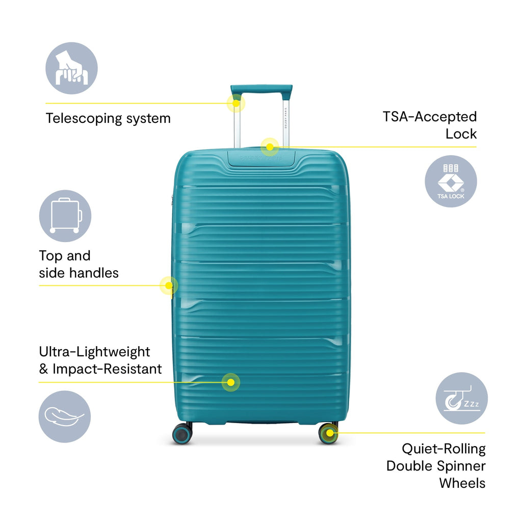 Dune 29" Large Checked Hardside Expandable Spinner Luggage, Teal