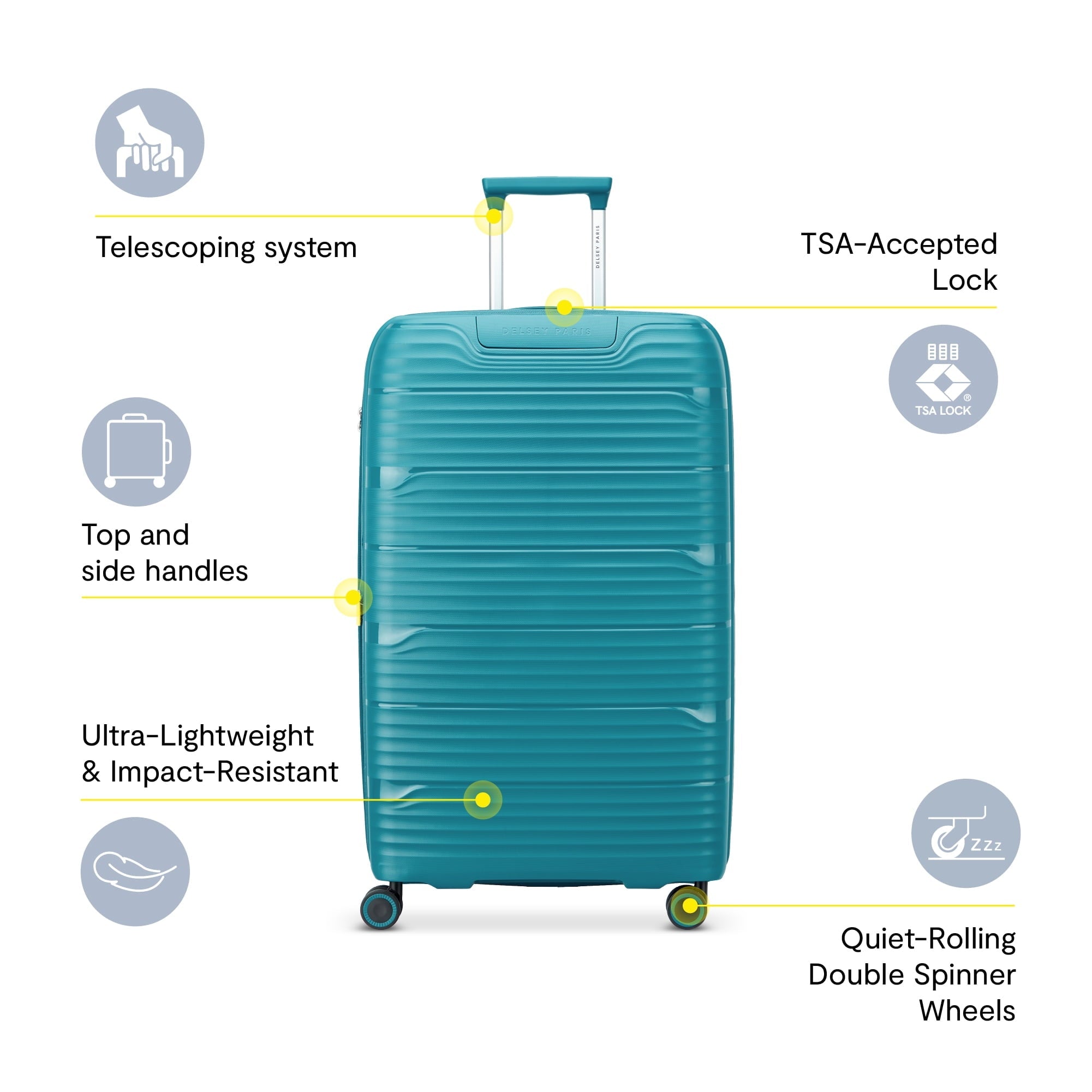 Dune 29" Large Checked Hardside Expandable Spinner Luggage, Teal