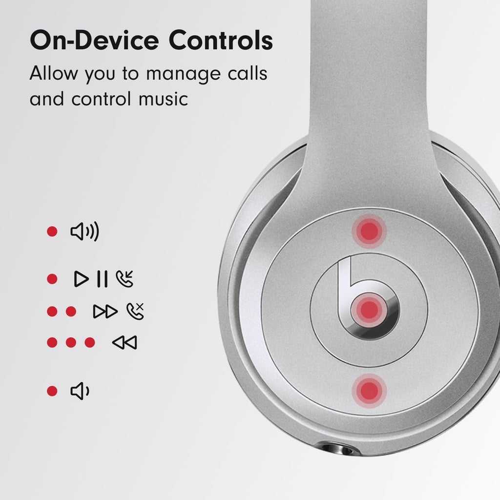Solo3 Wireless On-Ear Headphones (Silver) Bundle with Accessories