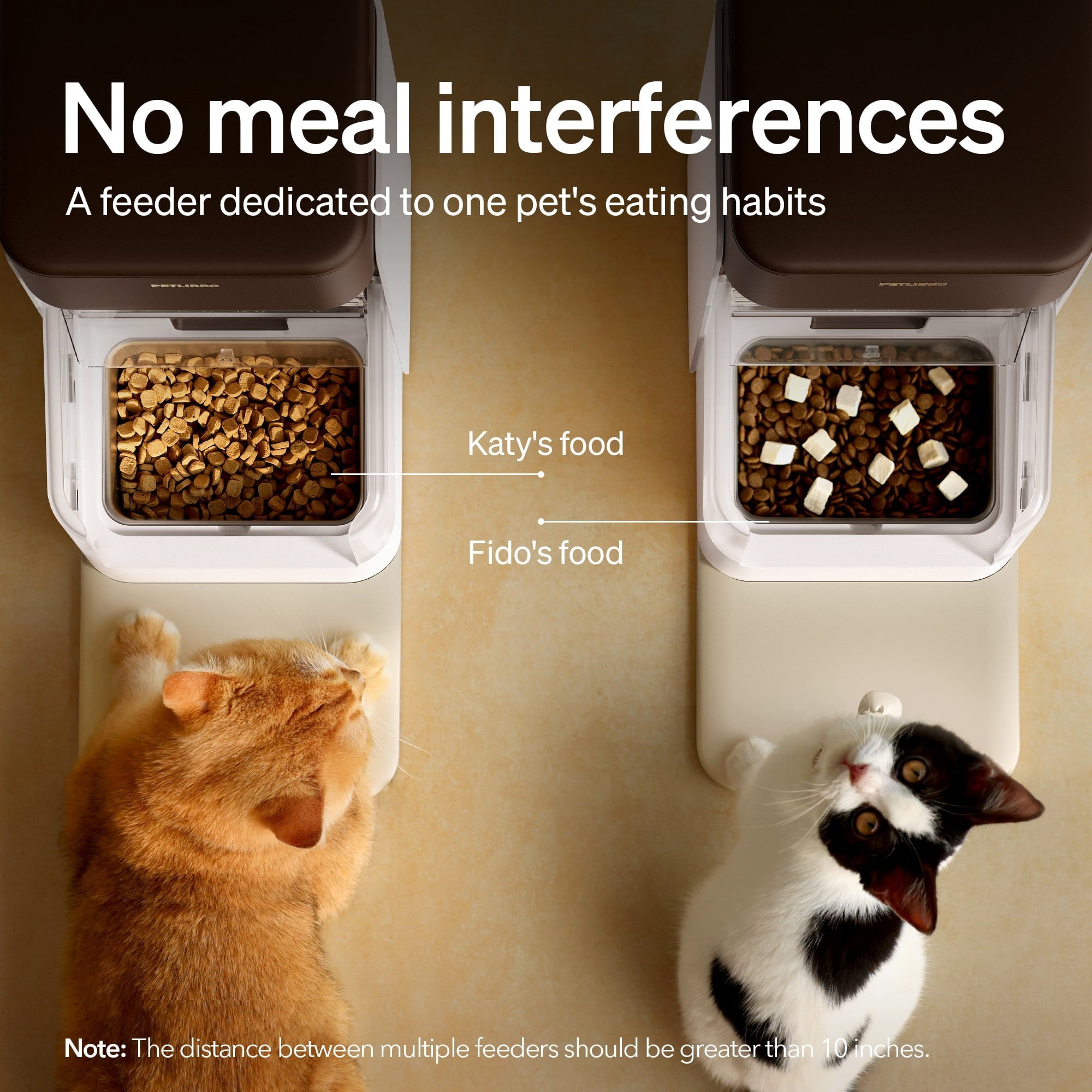 One RFID Smart Automatic Cat Feeder, 5G Wi-Fi Smart Pet Feeder with Collar Tag, 3L Auto Cat Food Dispenser with App Control, 1–10 Meals per Day, Bundle of 2