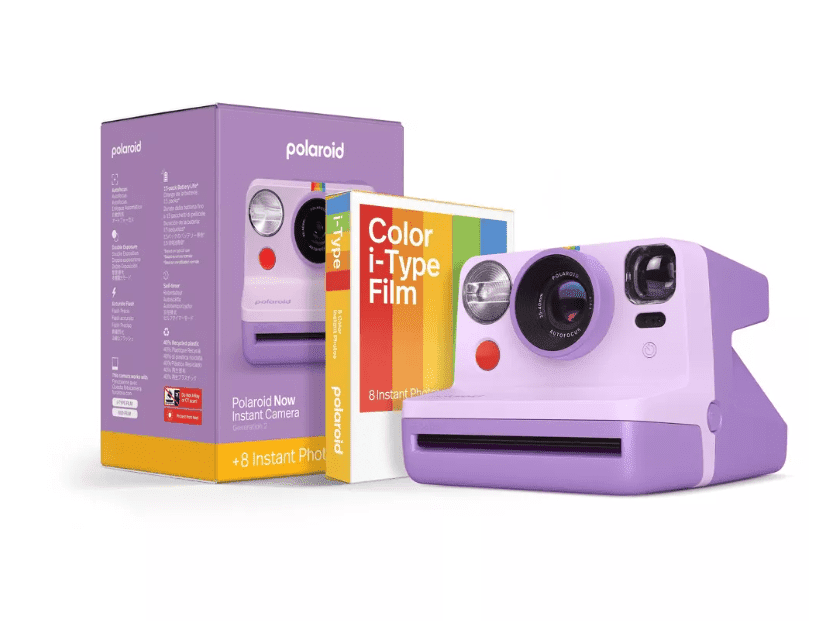 Now Gen 2 Instant Camera + Color Film Bundle (8 Photos) - Purple
