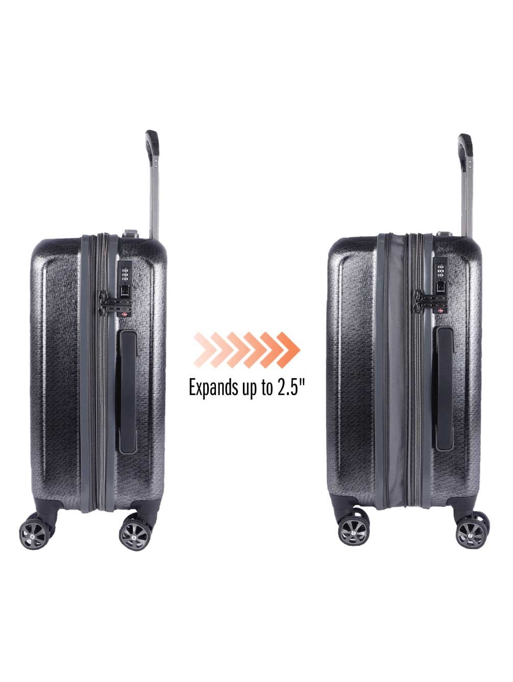 22 in. Cruiser Hard Sided Expandable Wheeling Luggage, Charcoal