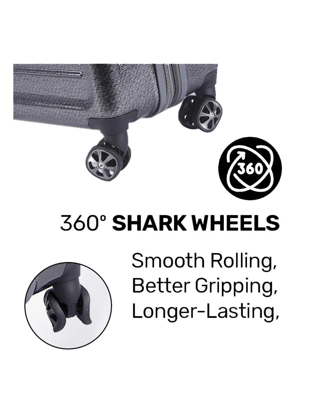 22 in. Cruiser Hard Sided Expandable Wheeling Luggage, Charcoal