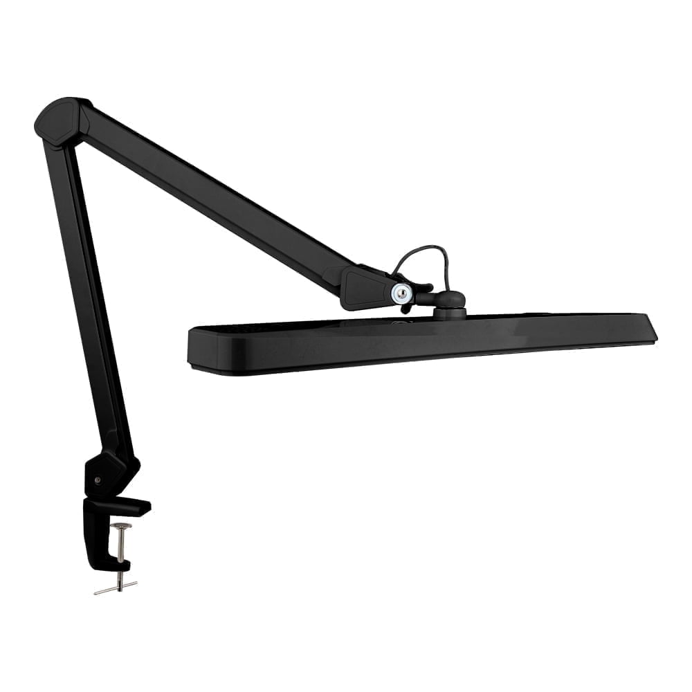 Modern LED Desk Lamp with Clamp, 2500 Lumens, 5 Light Modes, 22-inch, Black