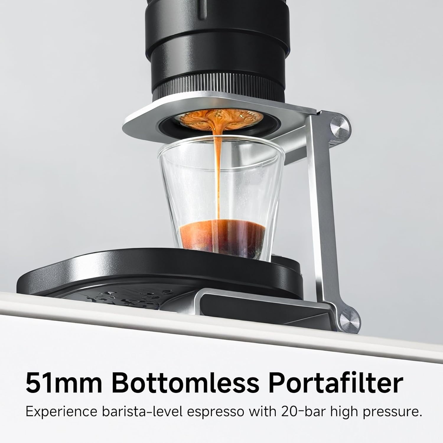 H4C Portable Espresso Coffee Machine, 51mm Bottomless Professional Coffee Maker