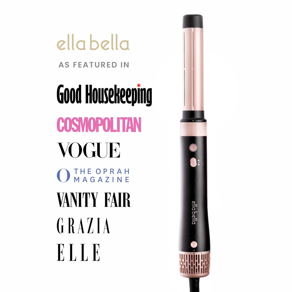 6 in 1 Professional Hot Air Styler • Powerful Hair Dryer &amp; Straightener Set • Fast Drying Curling Volumizing Straightening Styling • Includes Protective Travel Case (Black &amp; Rose Gold)
