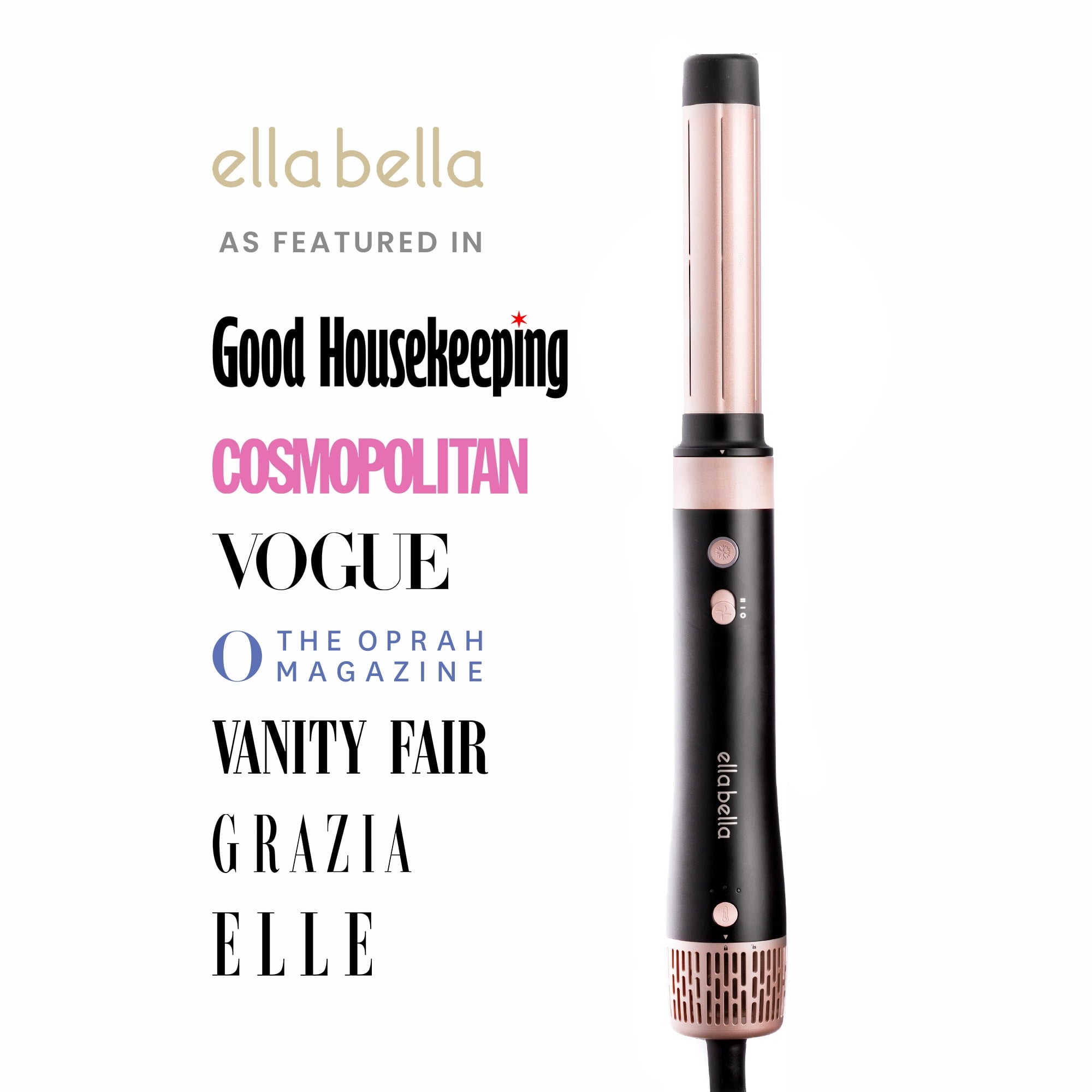 6 in 1 Professional Hot Air Styler • Powerful Hair Dryer &amp; Straightener Set • Fast Drying Curling Volumizing Straightening Styling • Includes Protective Travel Case (Black &amp; Rose Gold)