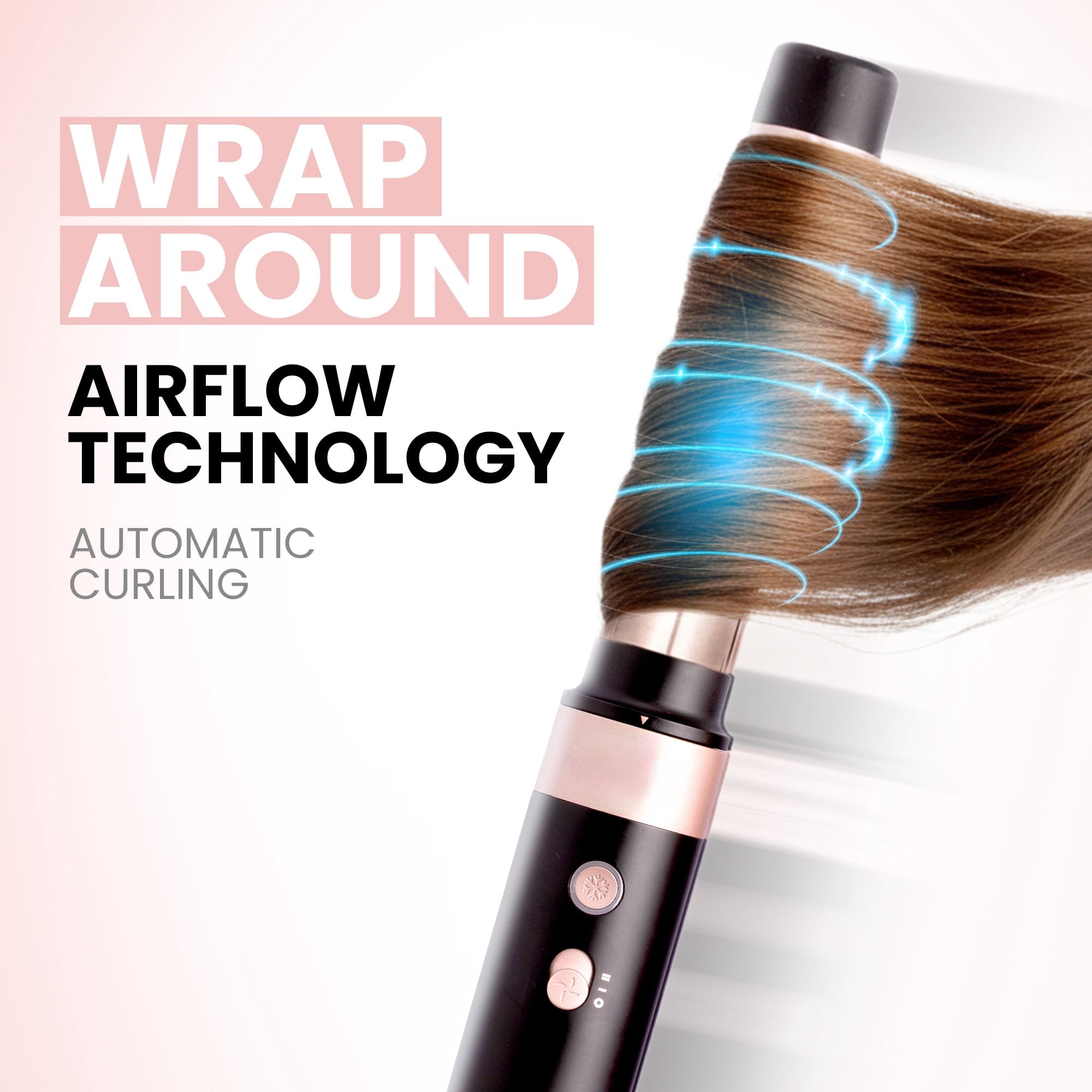 6 in 1 Professional Hot Air Styler • Powerful Hair Dryer &amp; Straightener Set • Fast Drying Curling Volumizing Straightening Styling • Includes Protective Travel Case (Black &amp; Rose Gold)