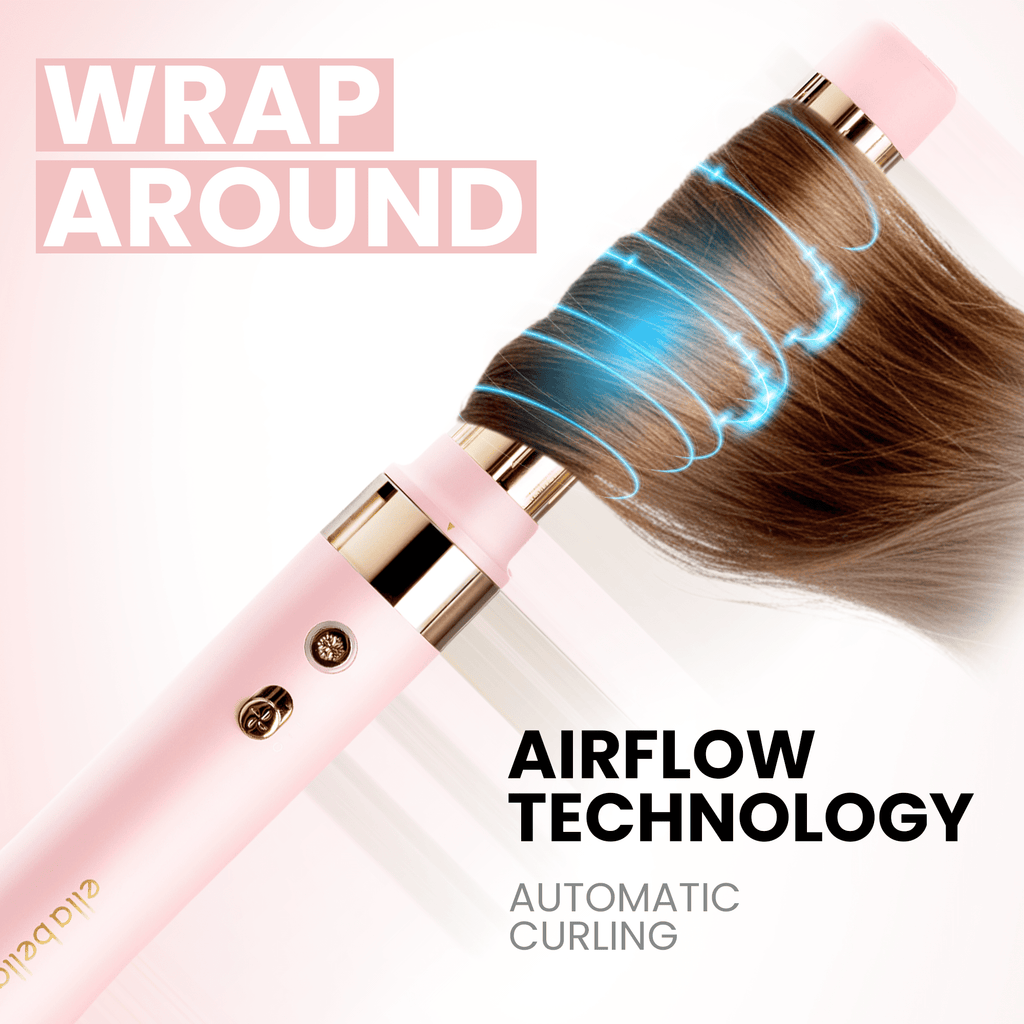 6 in 1 Professional Hot Air Styler • Powerful Hair Dryer &amp; Straightener Set • Fast Drying Curling Volumizing Straightening Styling • Includes Protective Travel Case (Black &amp; Rose Gold)