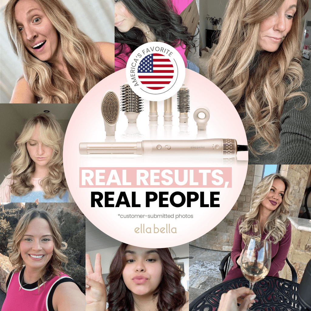 6 in 1 Professional Hot Air Styler • Powerful Hair Dryer &amp; Straightener Set • Fast Drying Curling Volumizing Straightening Styling • Includes Protective Travel Case (Black &amp; Rose Gold)