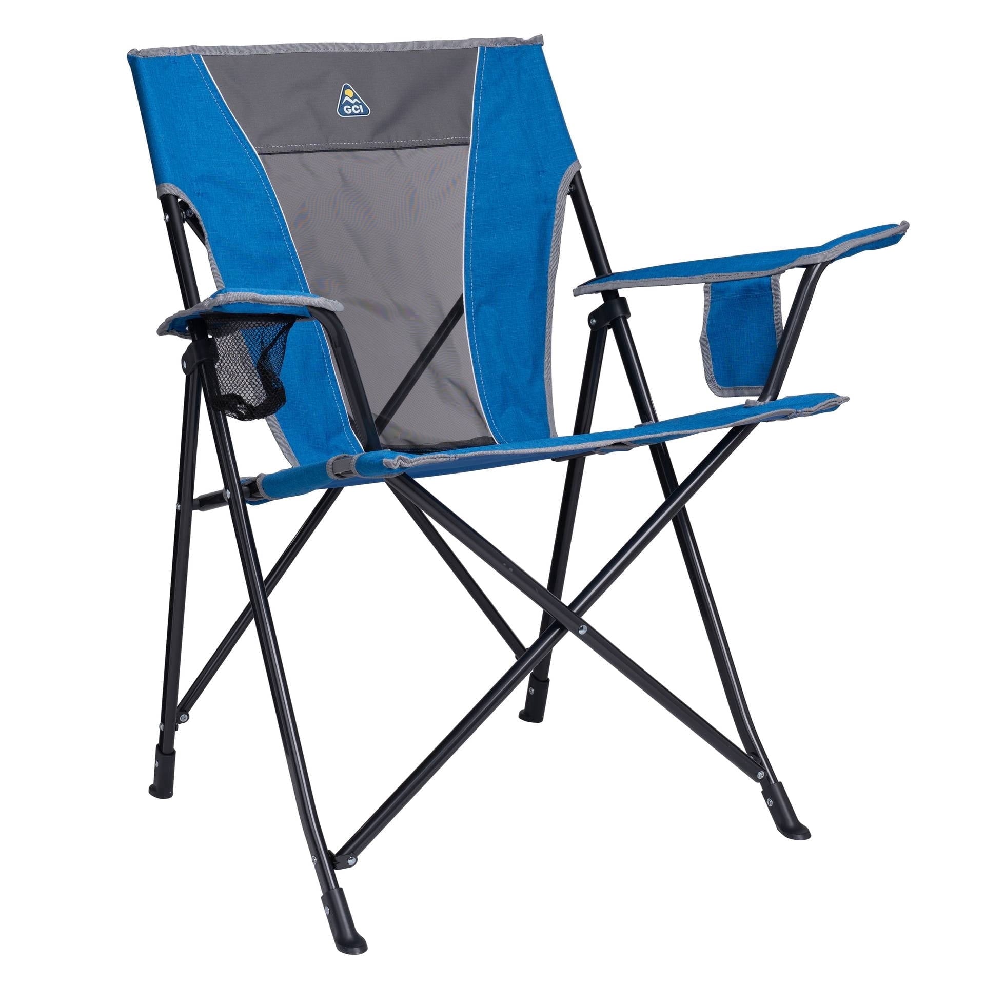 Comfort Quad Lightweight Foldable Camping Chair, Heathered Royal