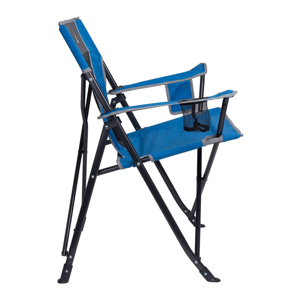 Comfort Quad Lightweight Foldable Camping Chair, Heathered Royal