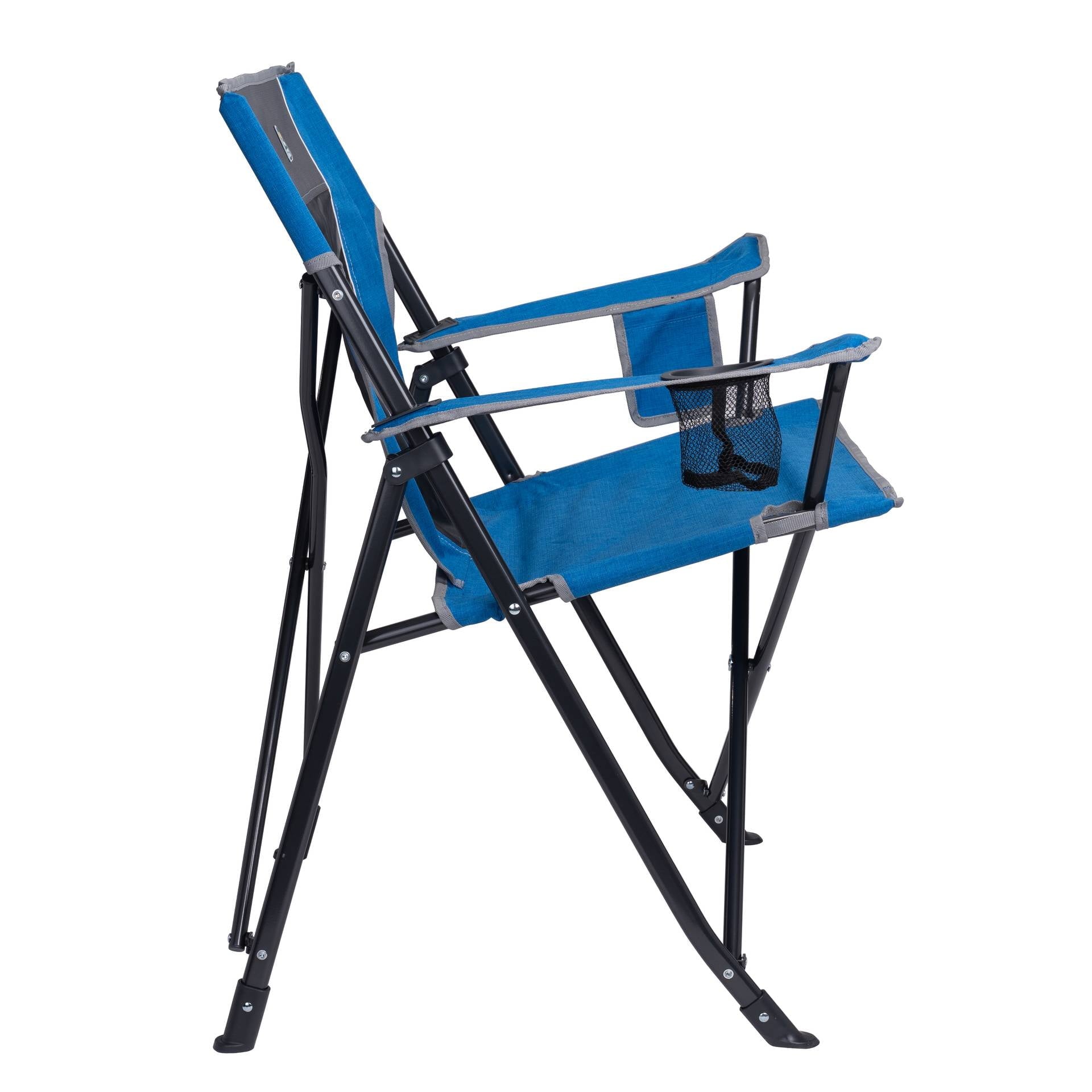 Comfort Quad Lightweight Foldable Camping Chair, Heathered Royal