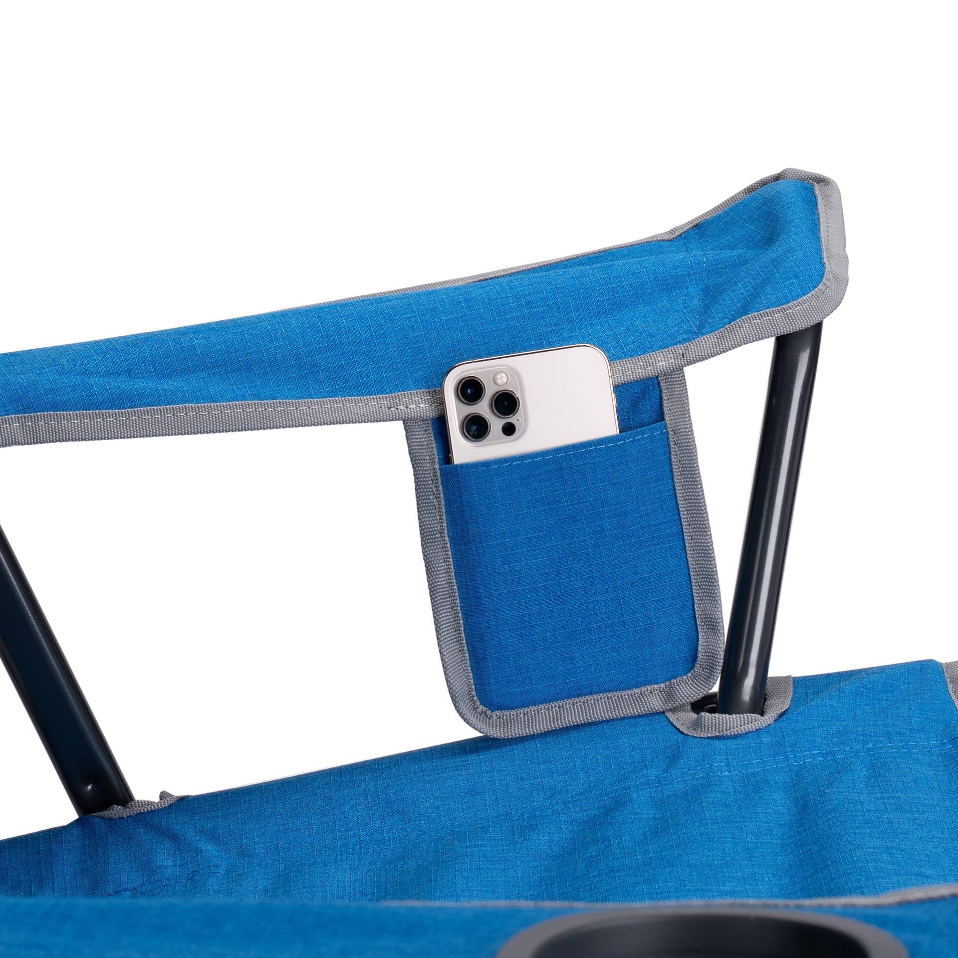 Comfort Quad Lightweight Foldable Camping Chair, Heathered Royal