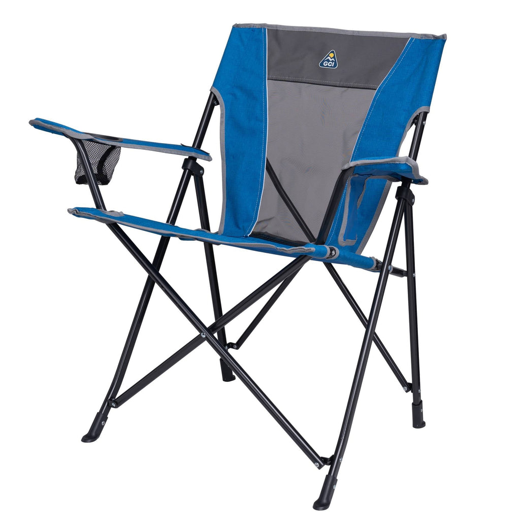 Comfort Quad Lightweight Foldable Camping Chair, Heathered Royal
