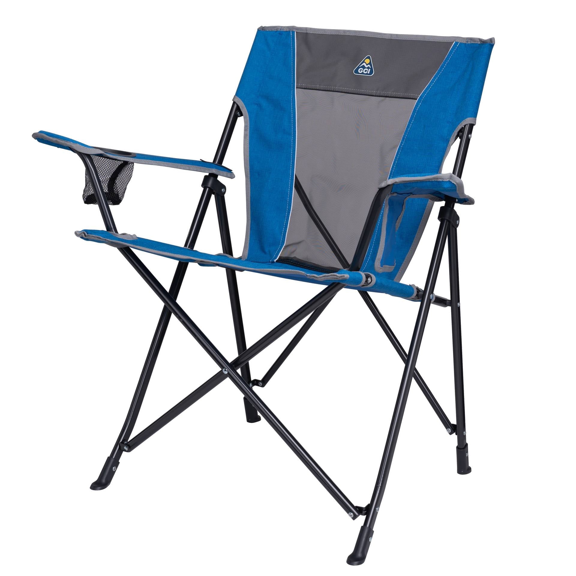 Comfort Quad Lightweight Foldable Camping Chair, Heathered Royal