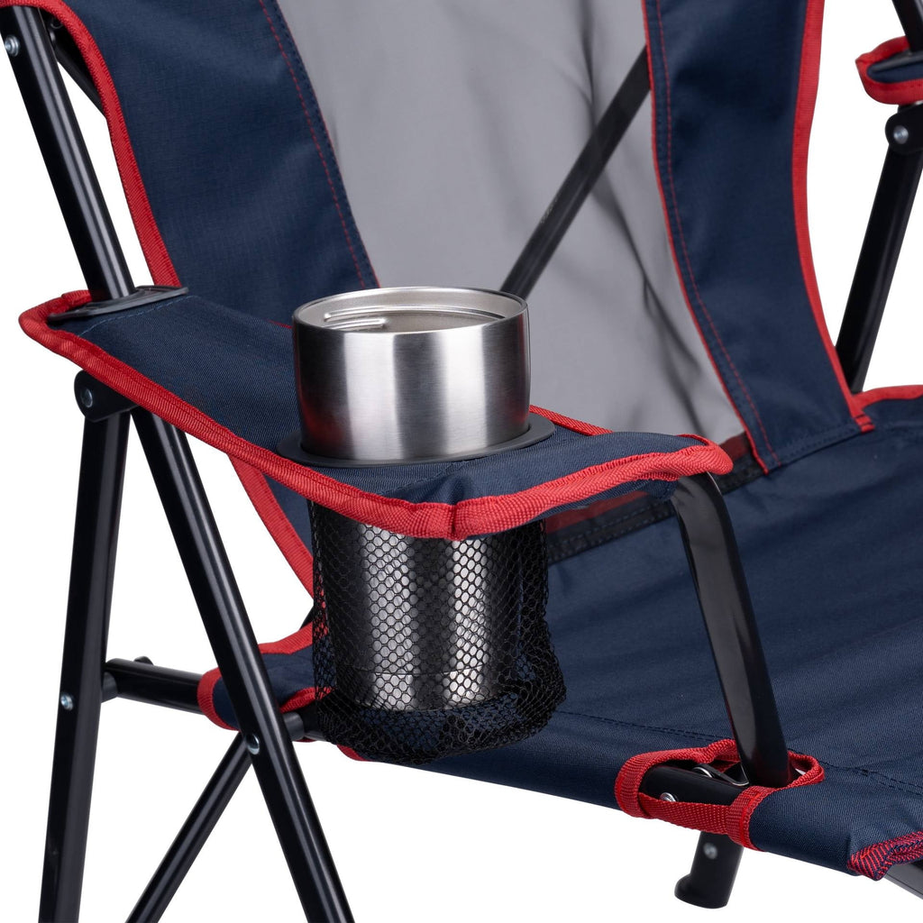 Comfort Quad Lightweight Foldable Camping Chair, Heathered Royal