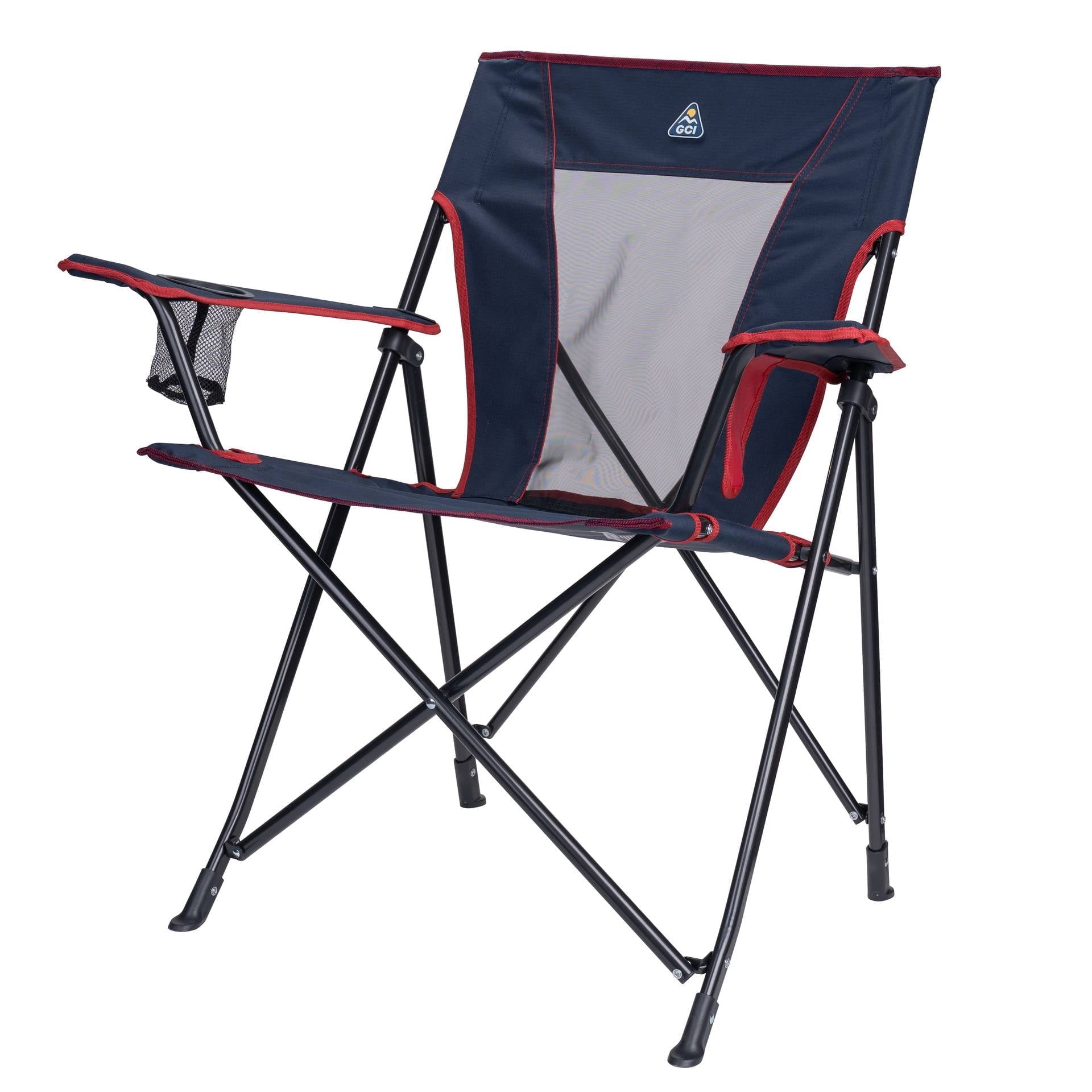 Comfort Quad Lightweight Foldable Camping Chair, Heathered Royal