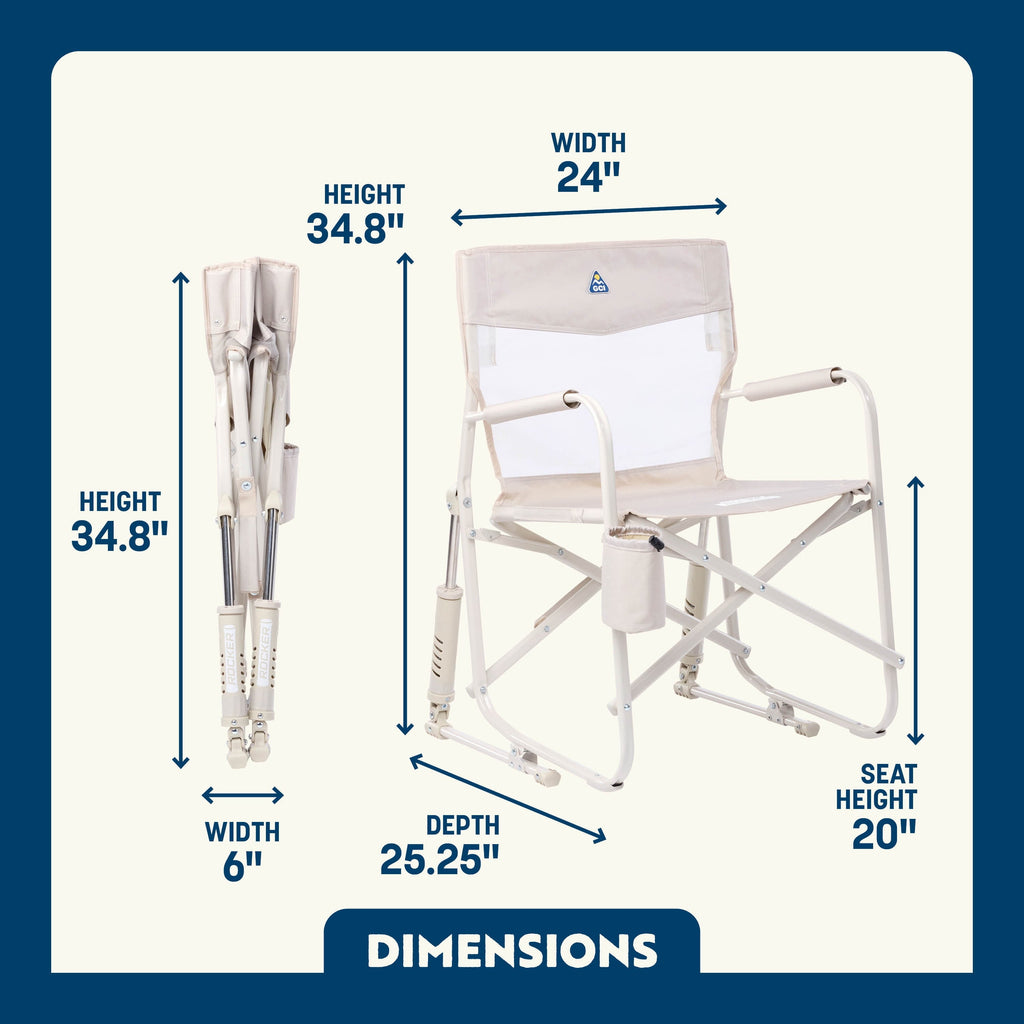 Freestyle Rocker Elite Folding Rocking Camping Chair, Rich Blue