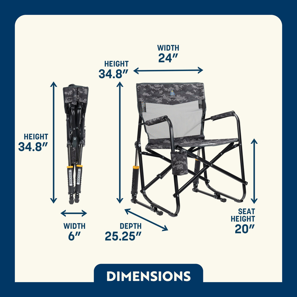 Freestyle Rocker Elite Folding Rocking Camping Chair, Rich Blue
