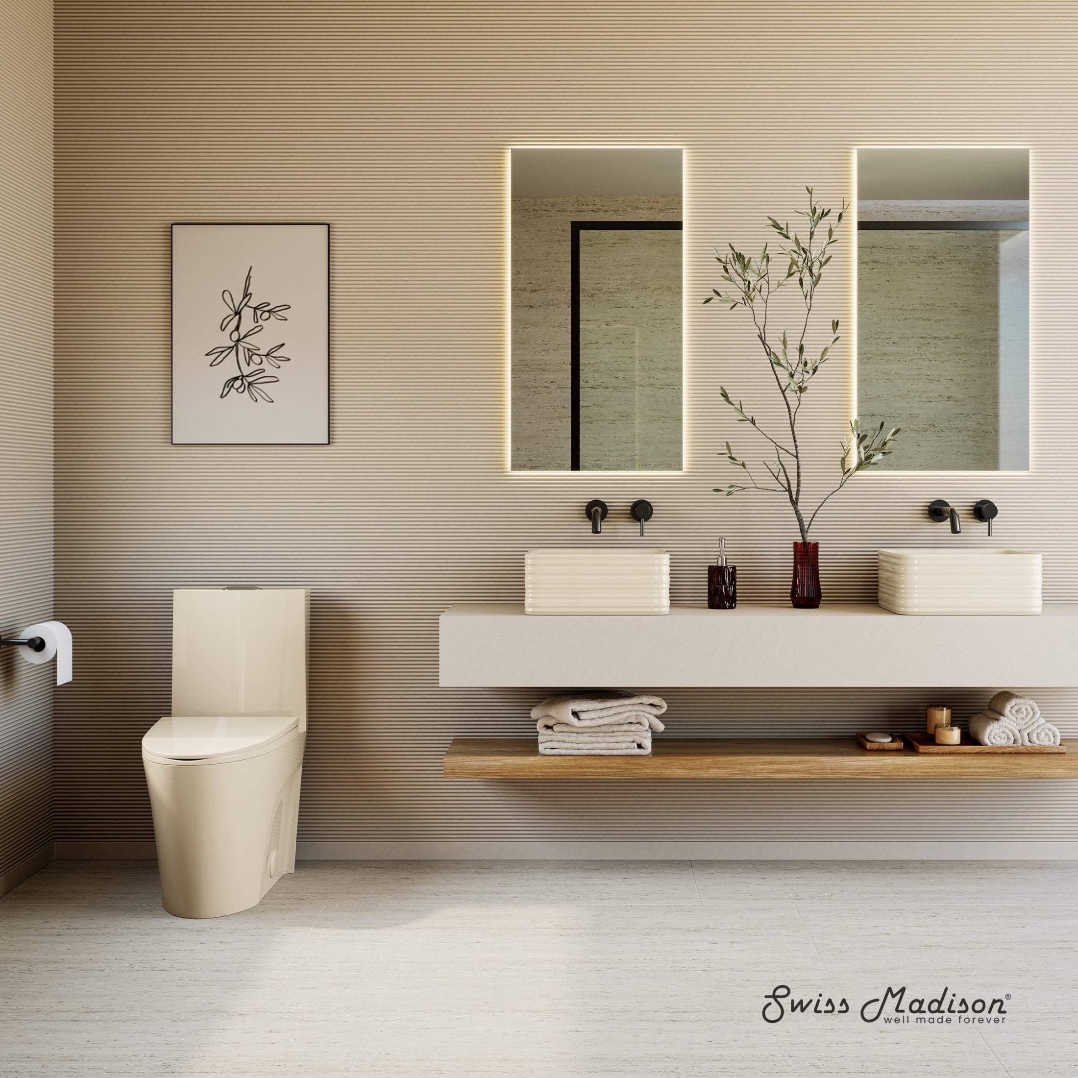 One Piece Elongated Toilet Dual Vortex Flush 1.1/1.6 gpf in Bisque