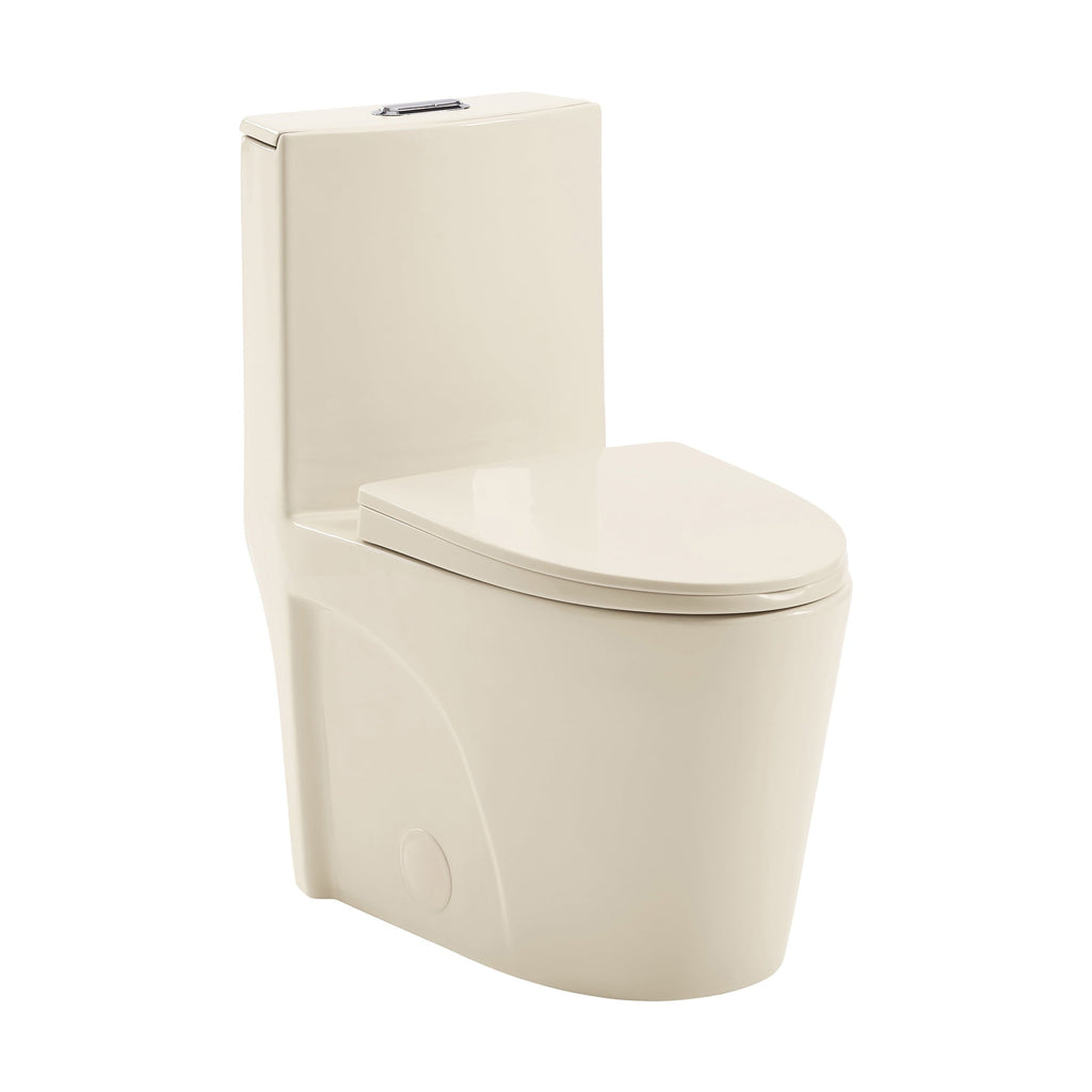 One Piece Elongated Toilet Dual Vortex Flush 1.1/1.6 gpf in Bisque